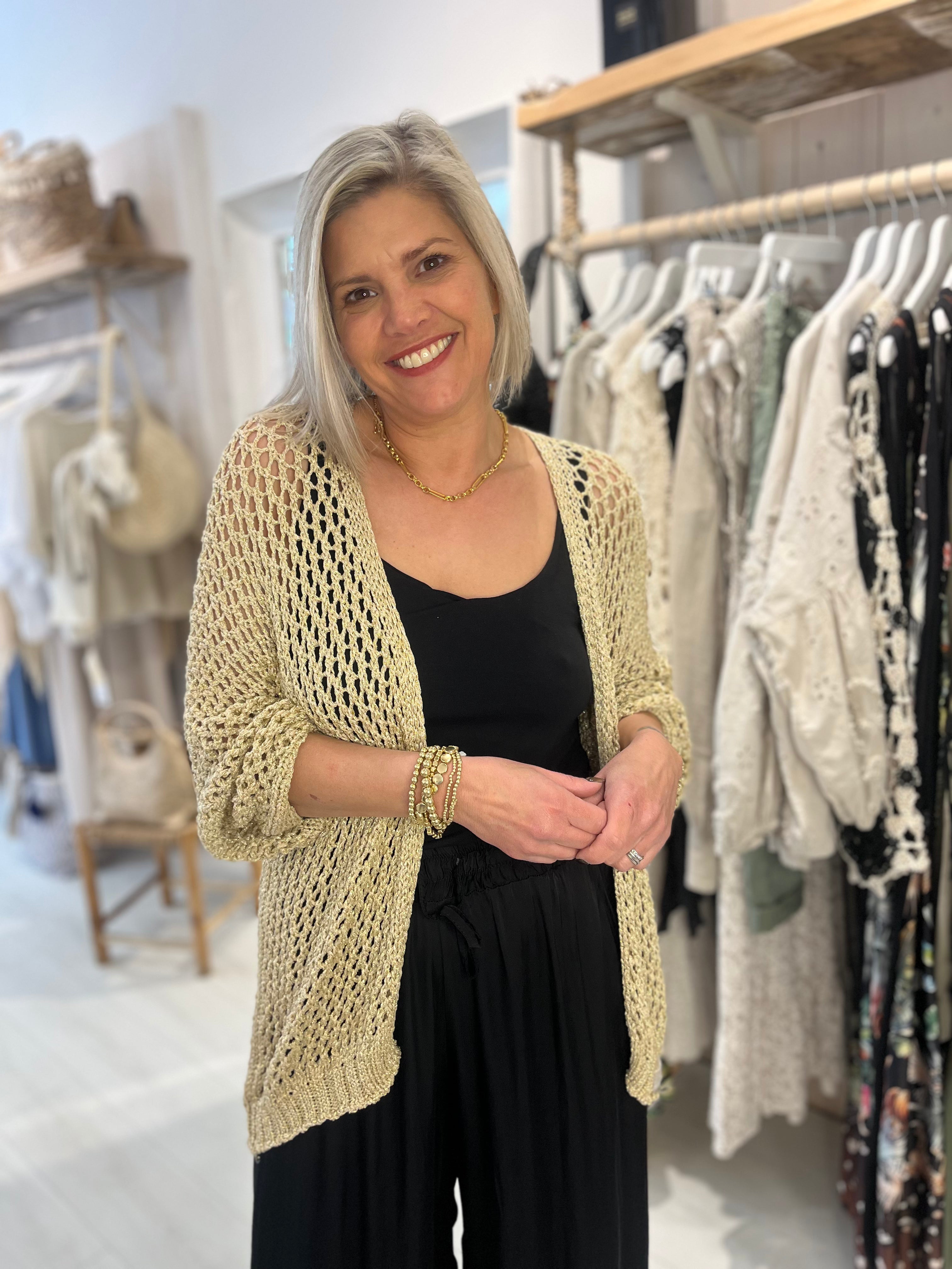 Viviana Crochet Open Cardigan