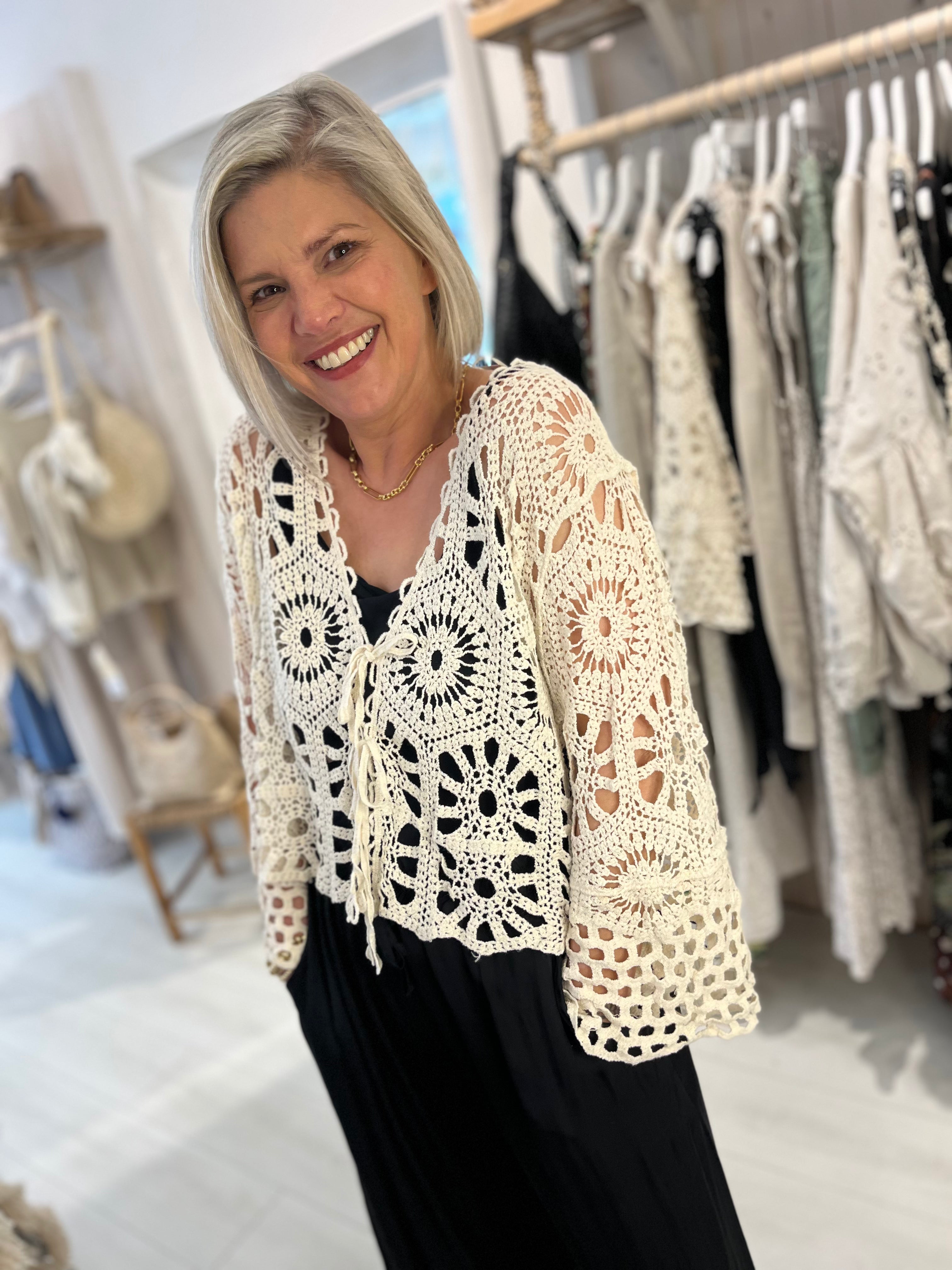 Evelyn Crochet Cardigan