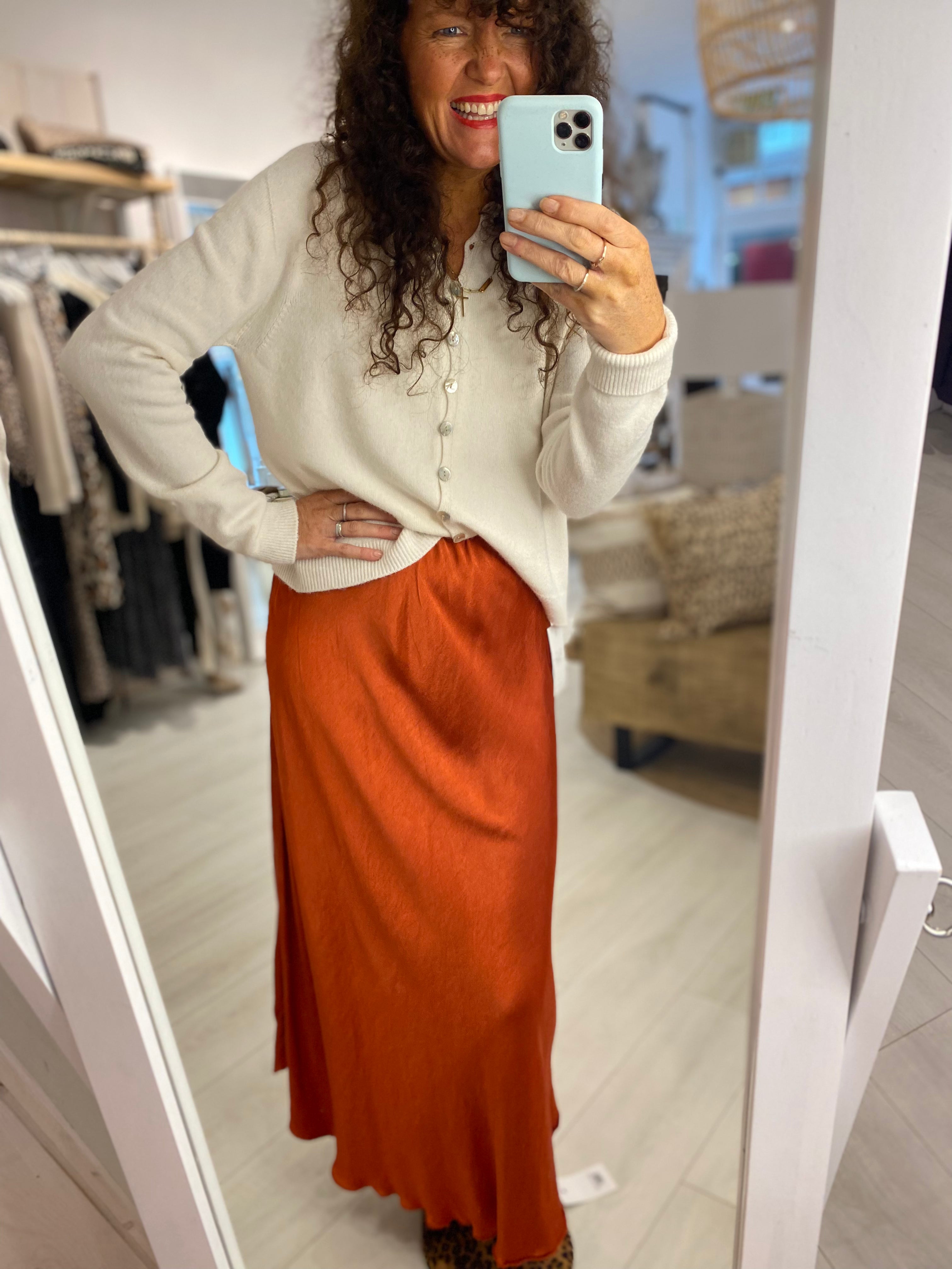Satin Midi Skirt