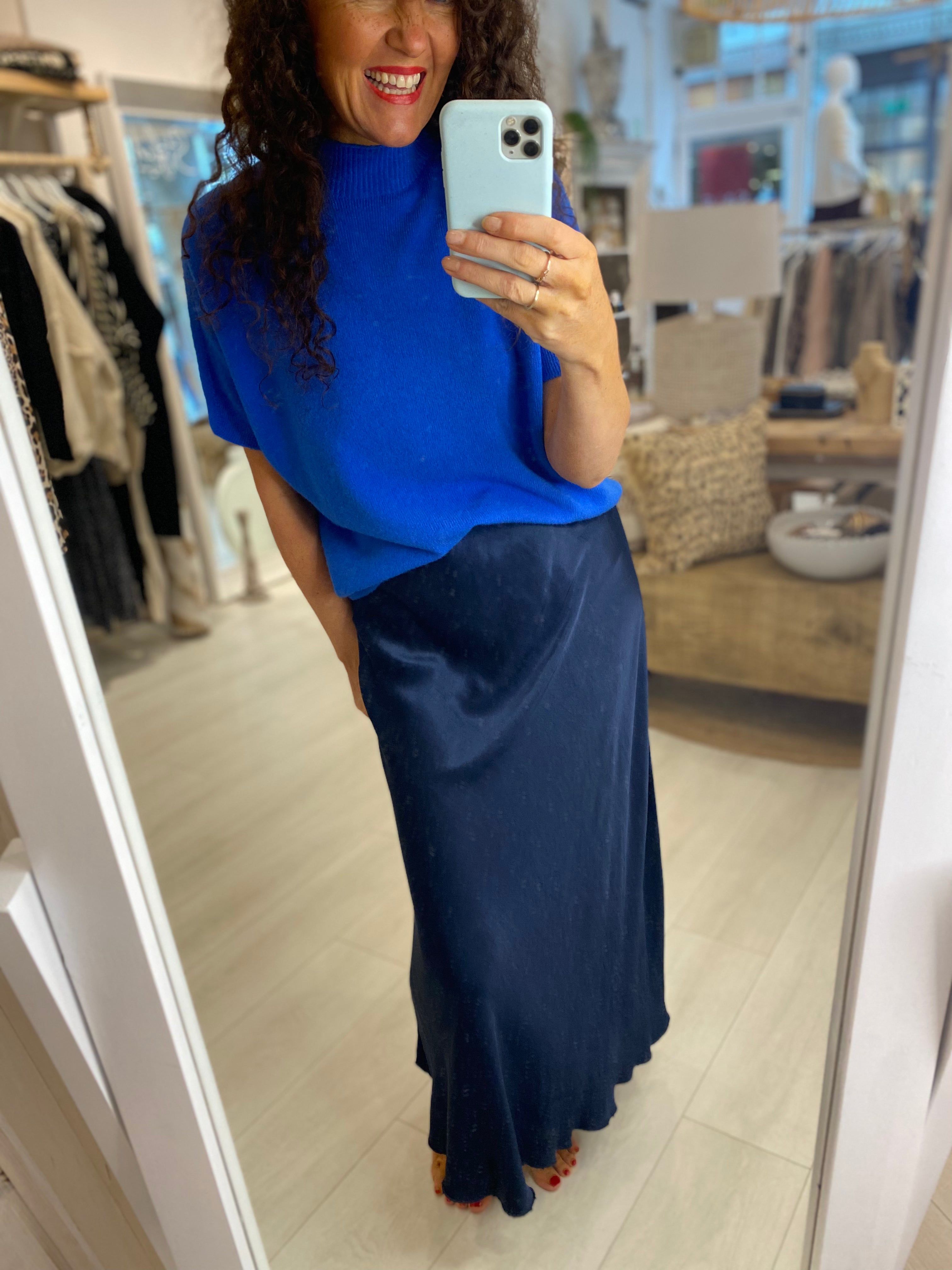 Satin Midi Skirt