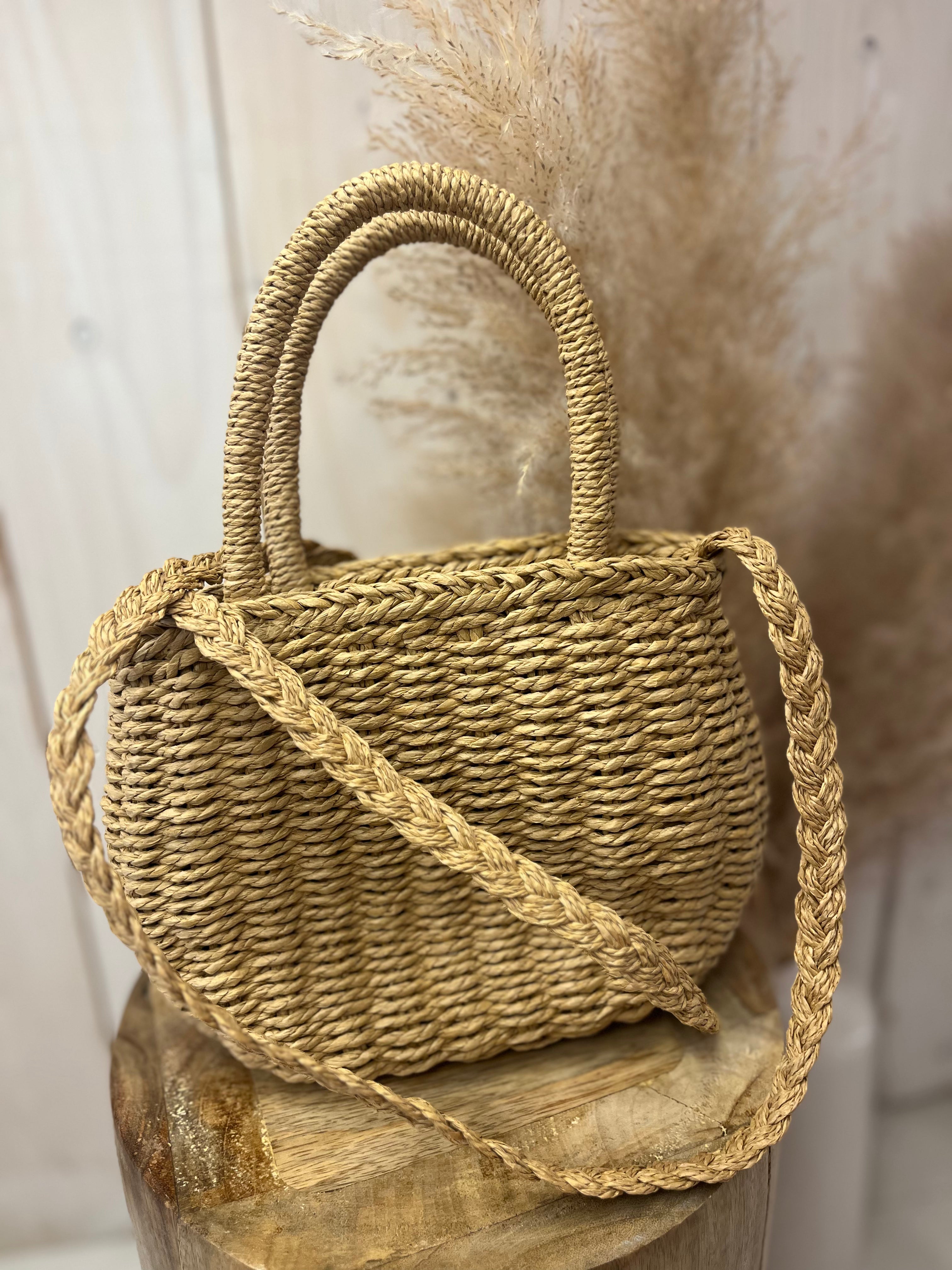 Jessy Straw Bucket Bag