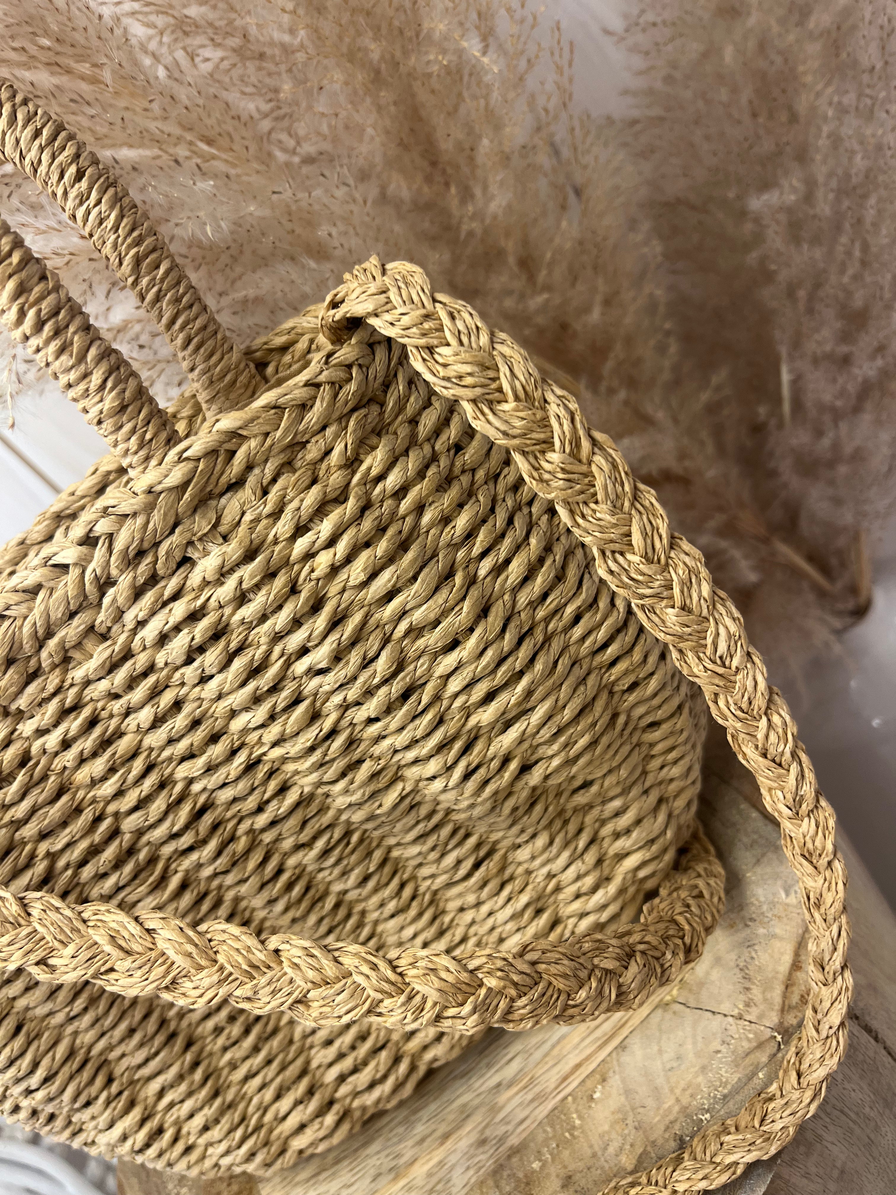 Jessy Straw Bucket Bag