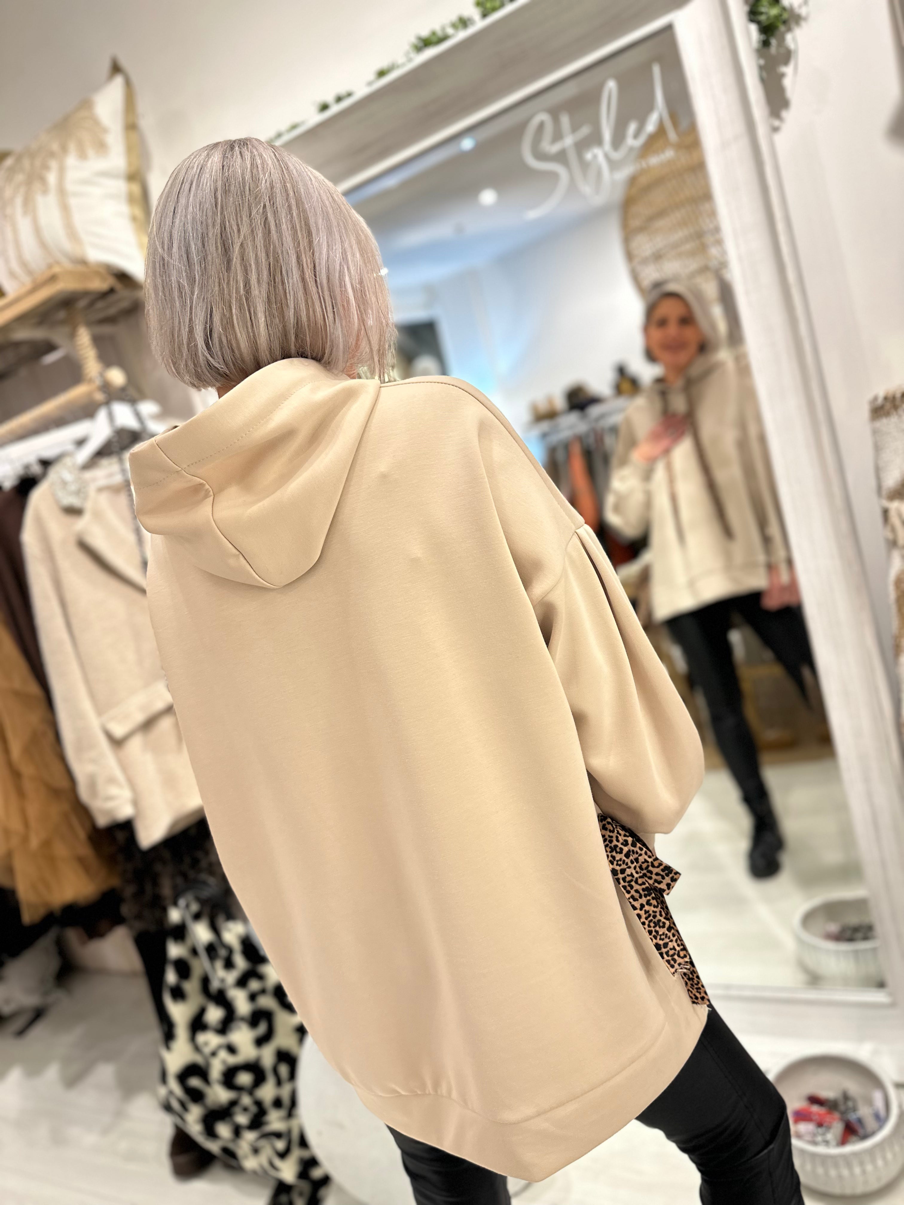 Lightweight Leopard Tie Hoodie
