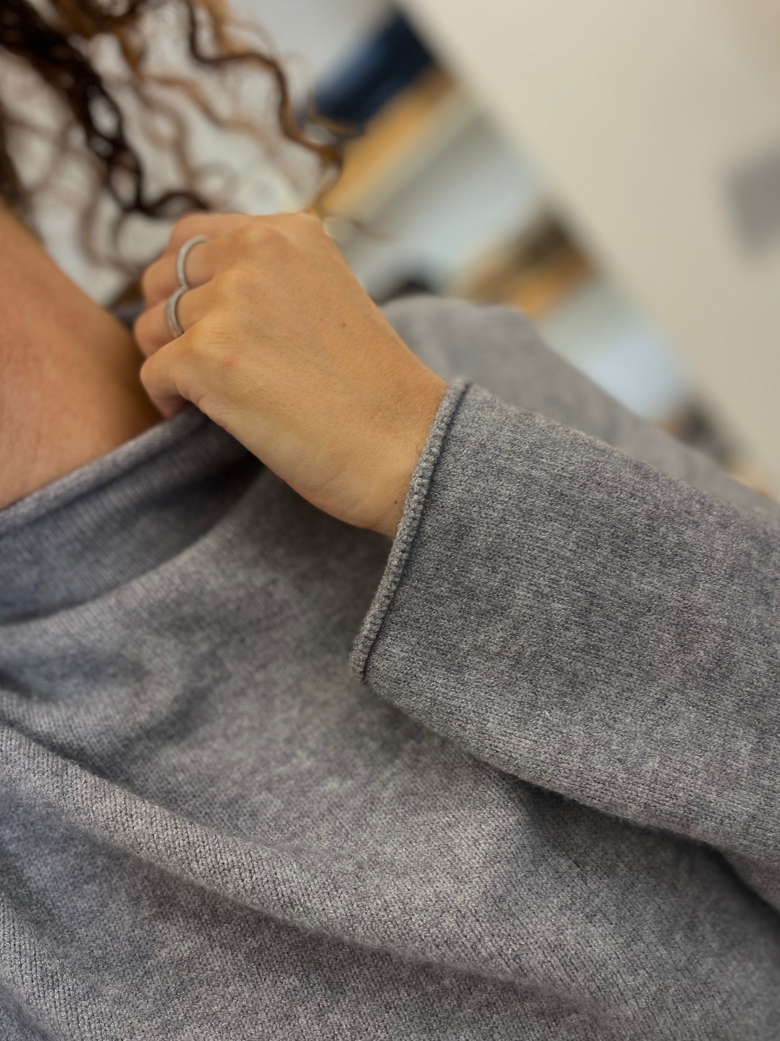 Luxe Raw Edge High Neck Knit