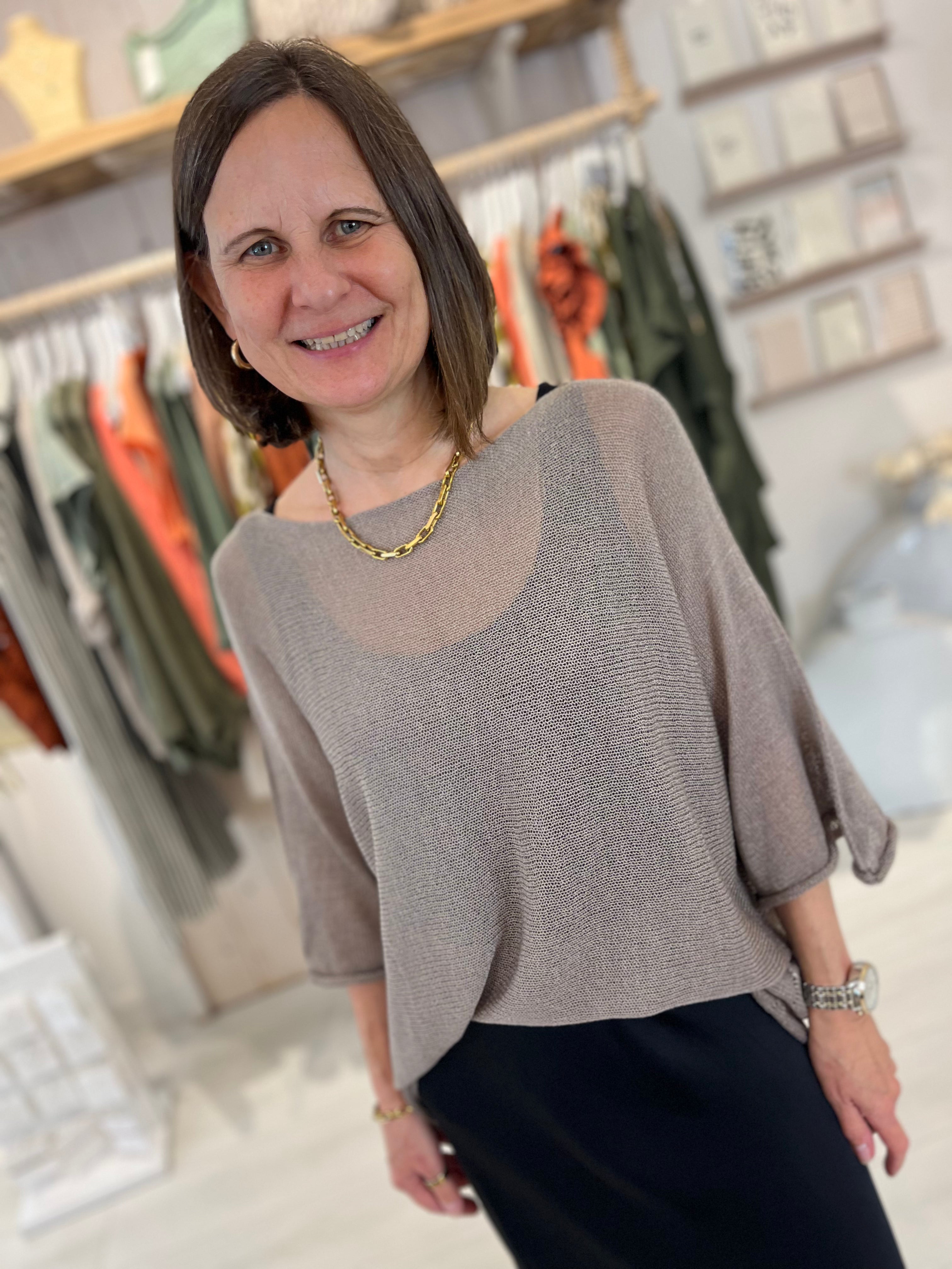 Cassia 3/4 Sleeve Slouch Knit