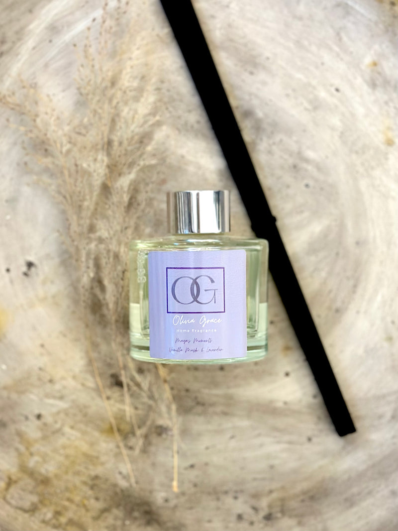 Olivia Grace Reed Diffuser Vanilla Musk & Lavender Styled Boutique