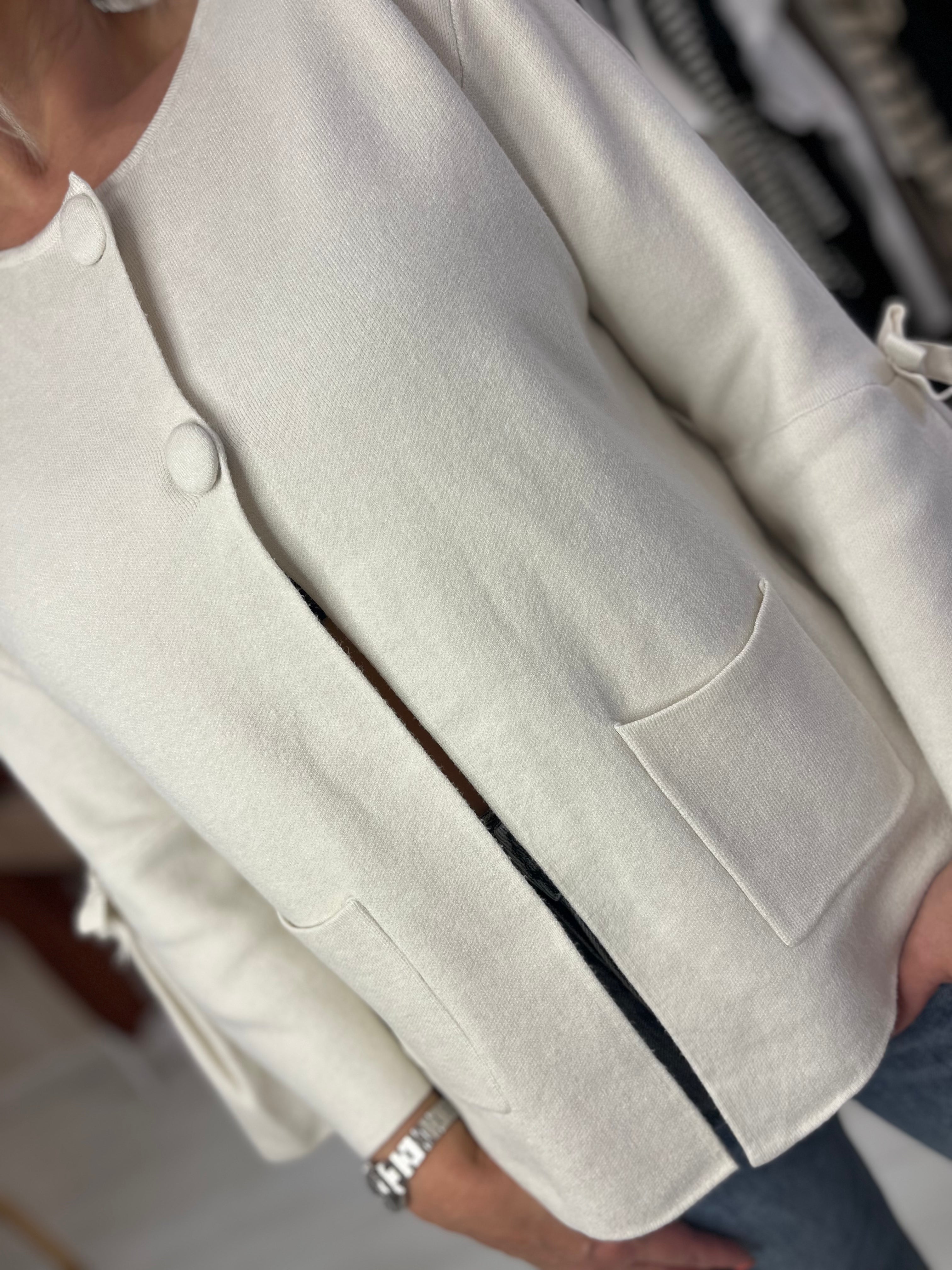 Elsie Bow Button Front Knit