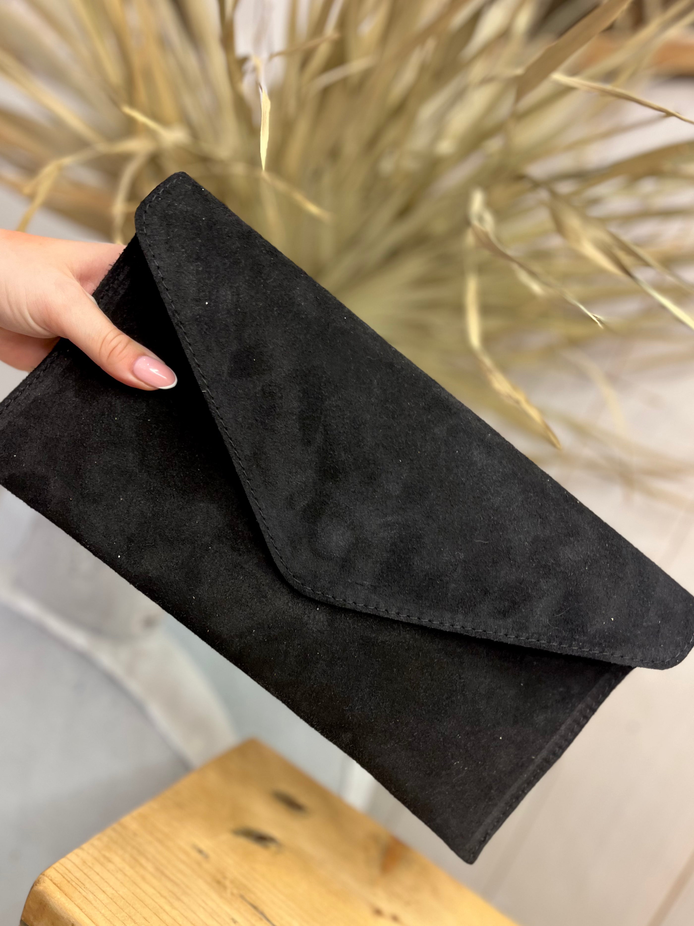 Alissa Envelope Suede Clutch