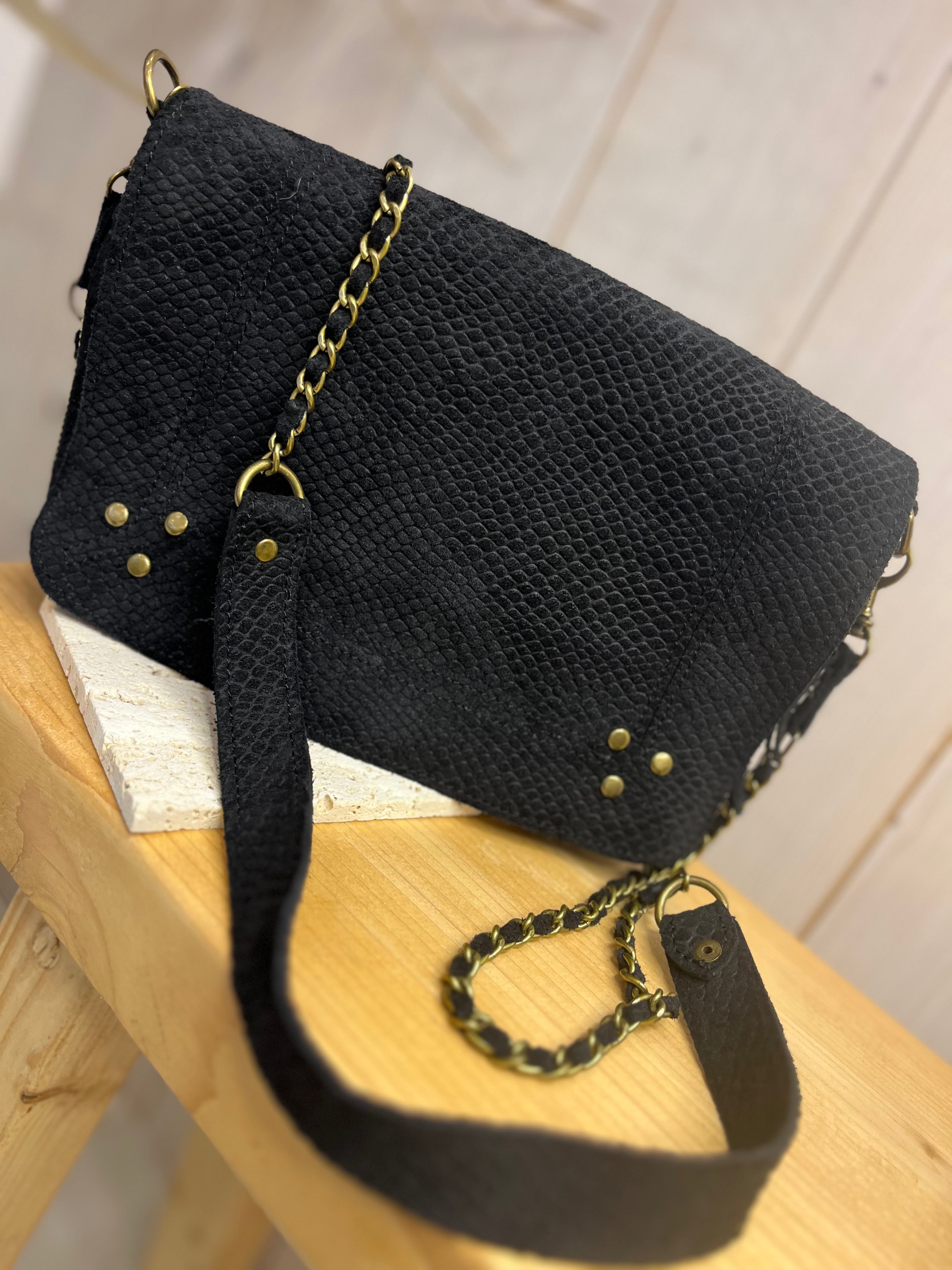 Suede Zip Around Bag