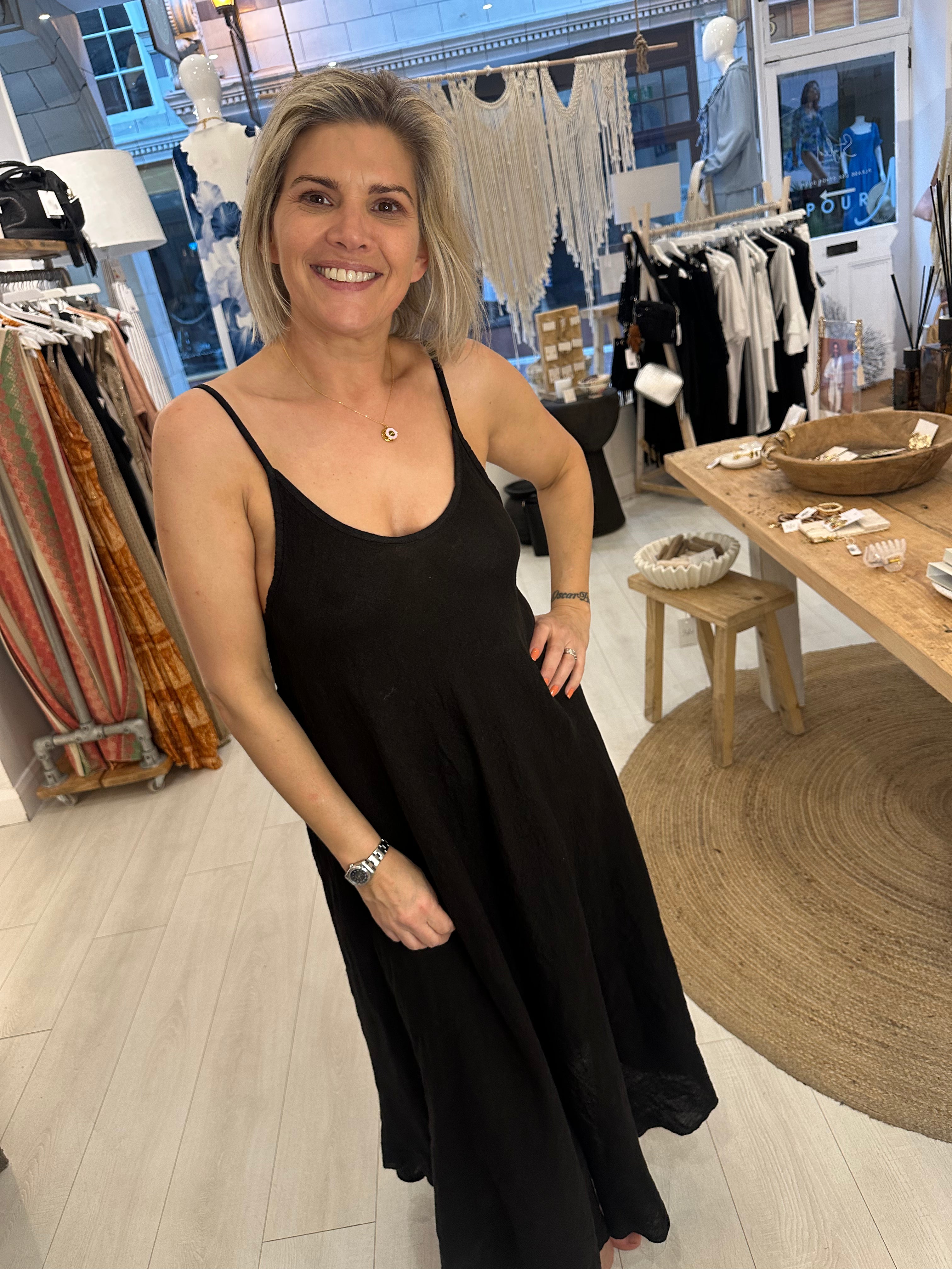 Maria Linen Midaxi Dress