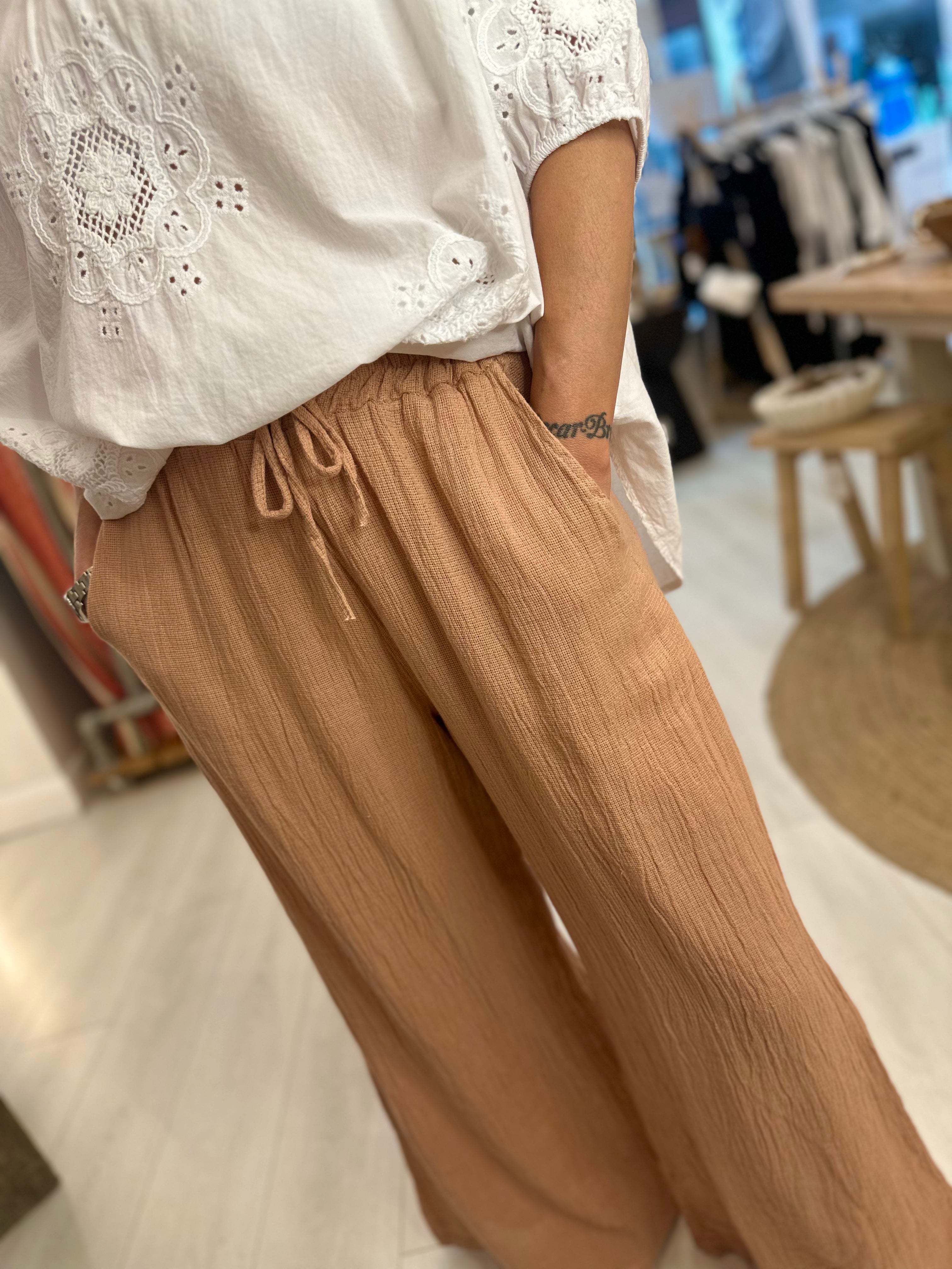 Jodie Linen Wide Leg Trousers