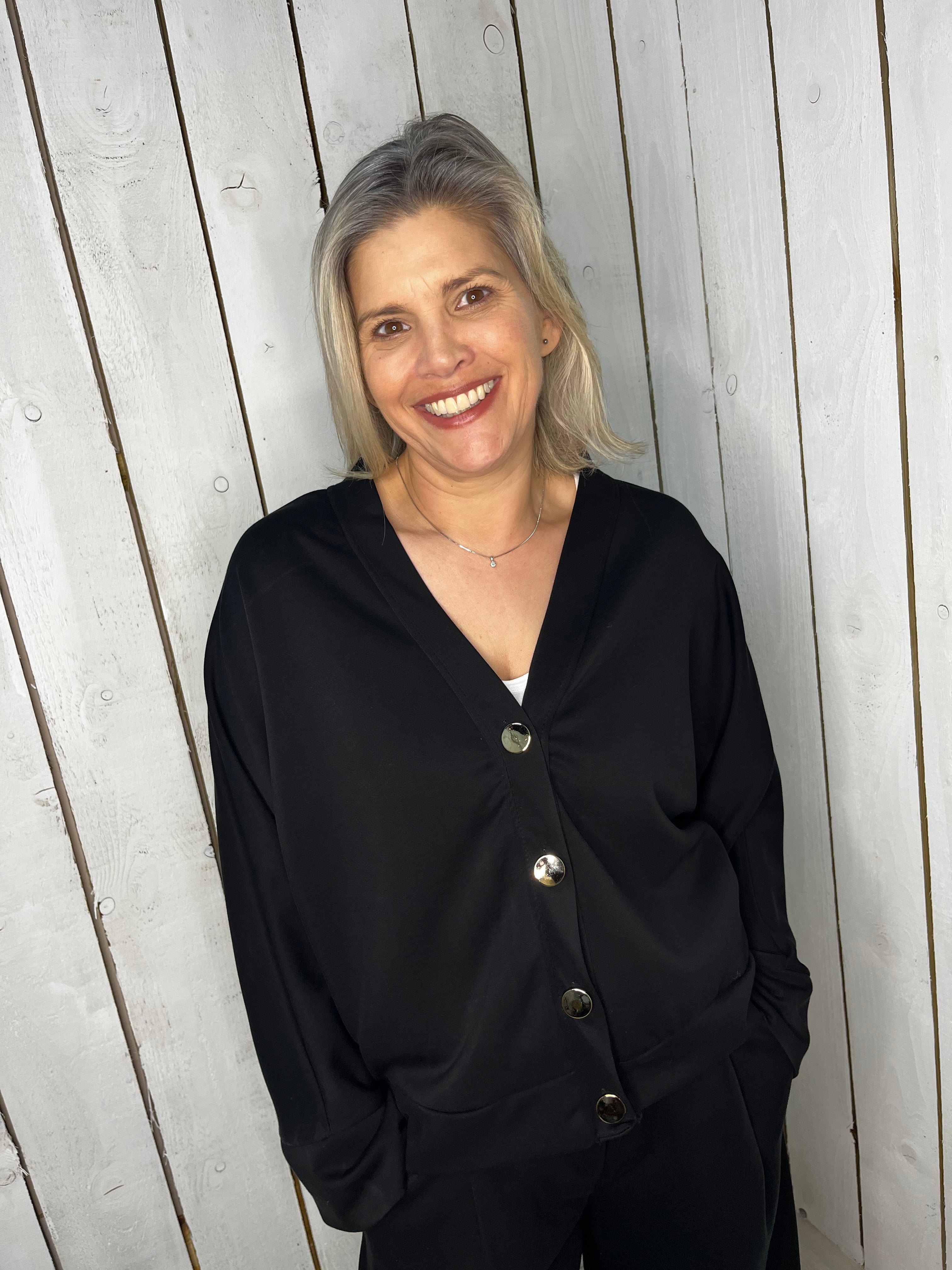 Addison Gold Button Cardigan