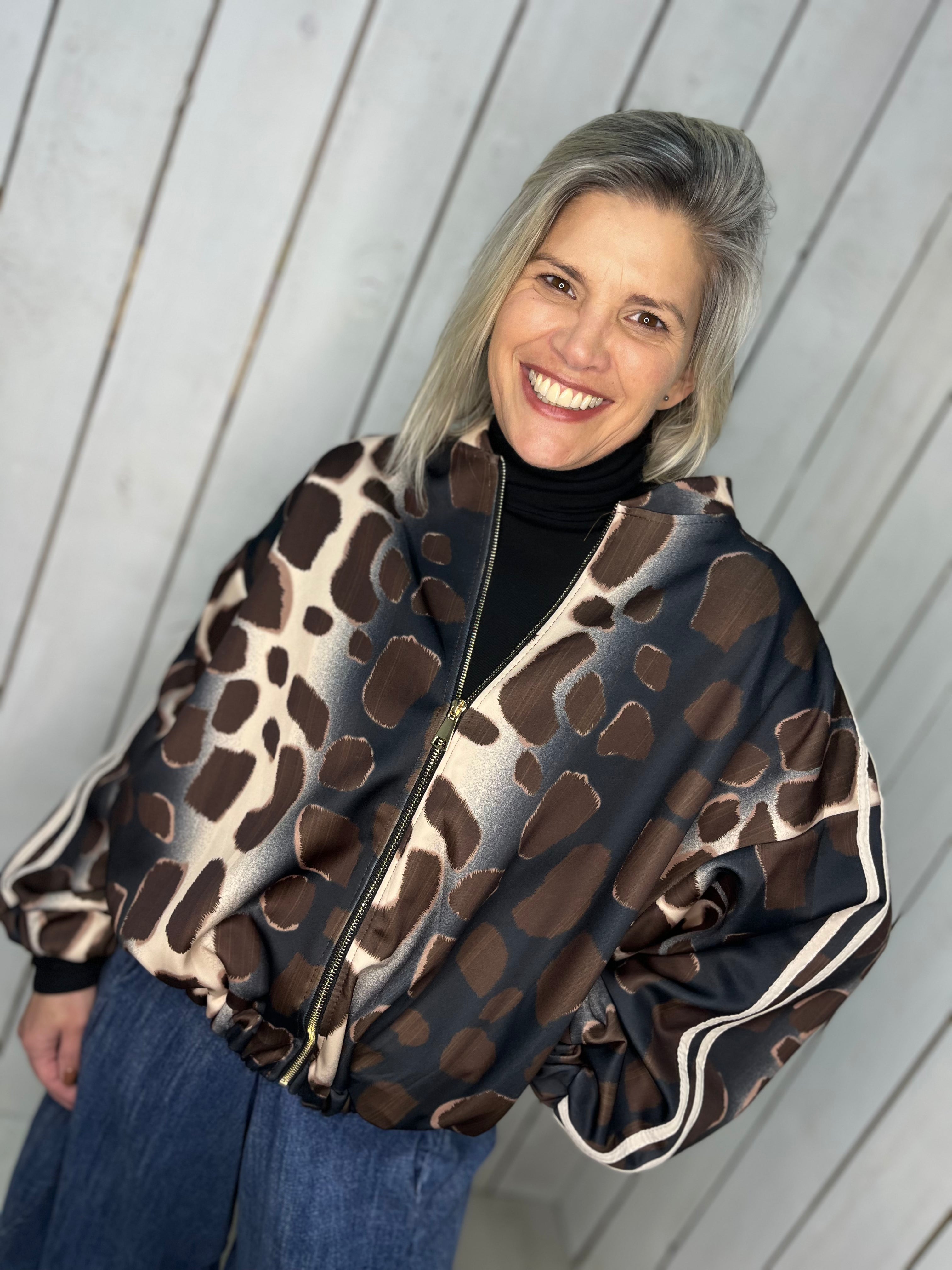 Ada Leopard Bomber Jacket