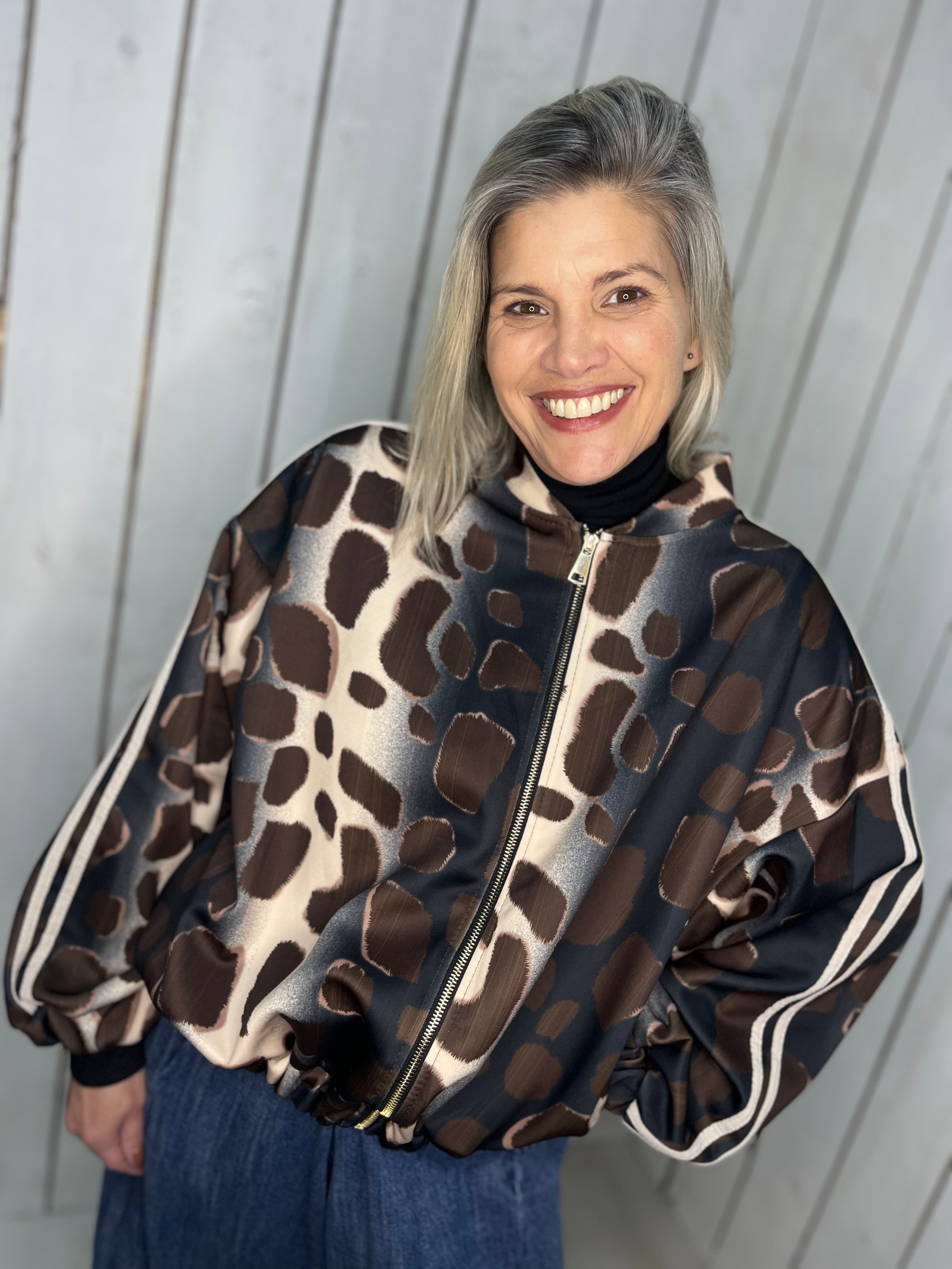 Ada Leopard Bomber Jacket