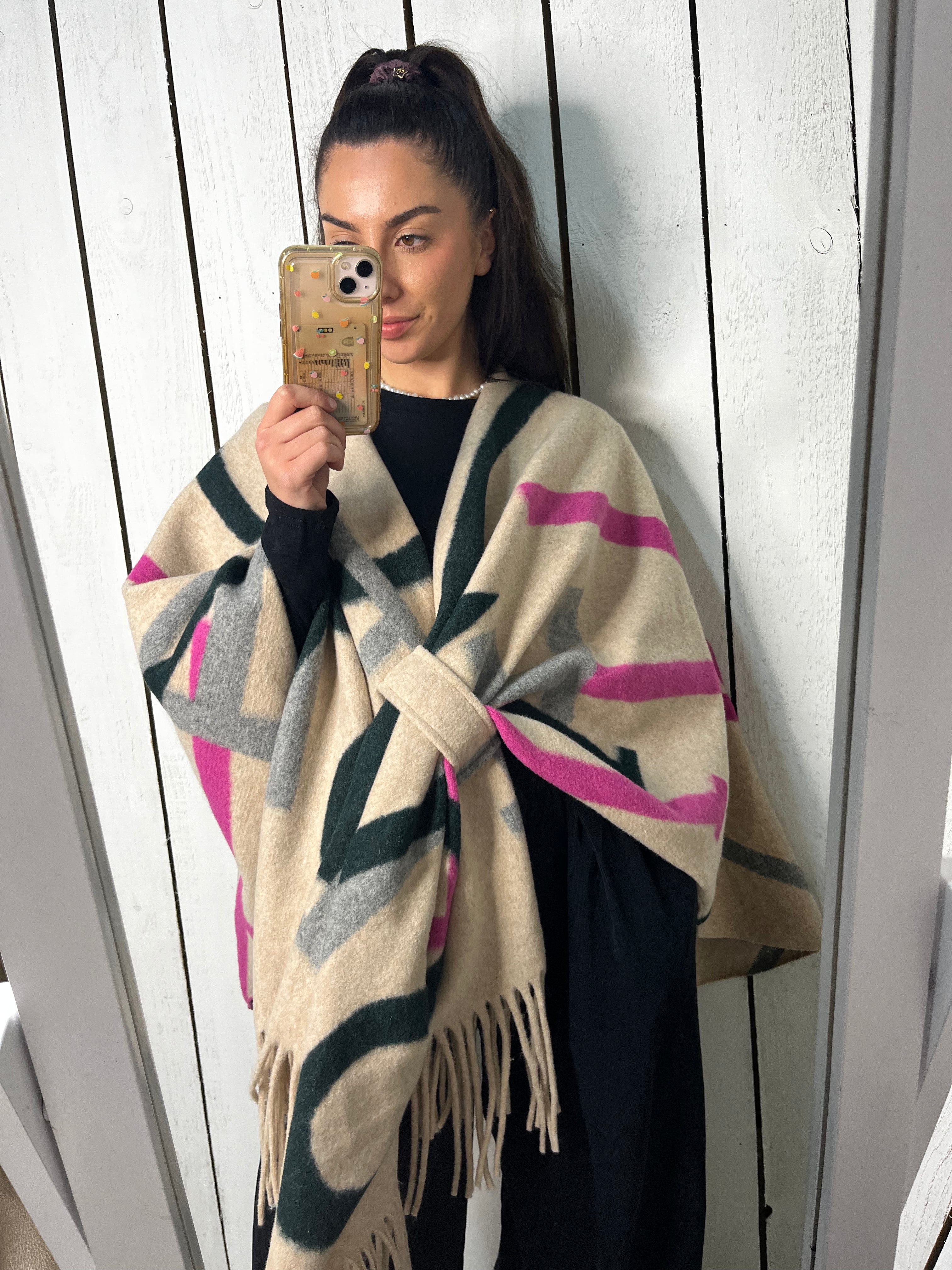 Angelica Wool Blend Poncho
