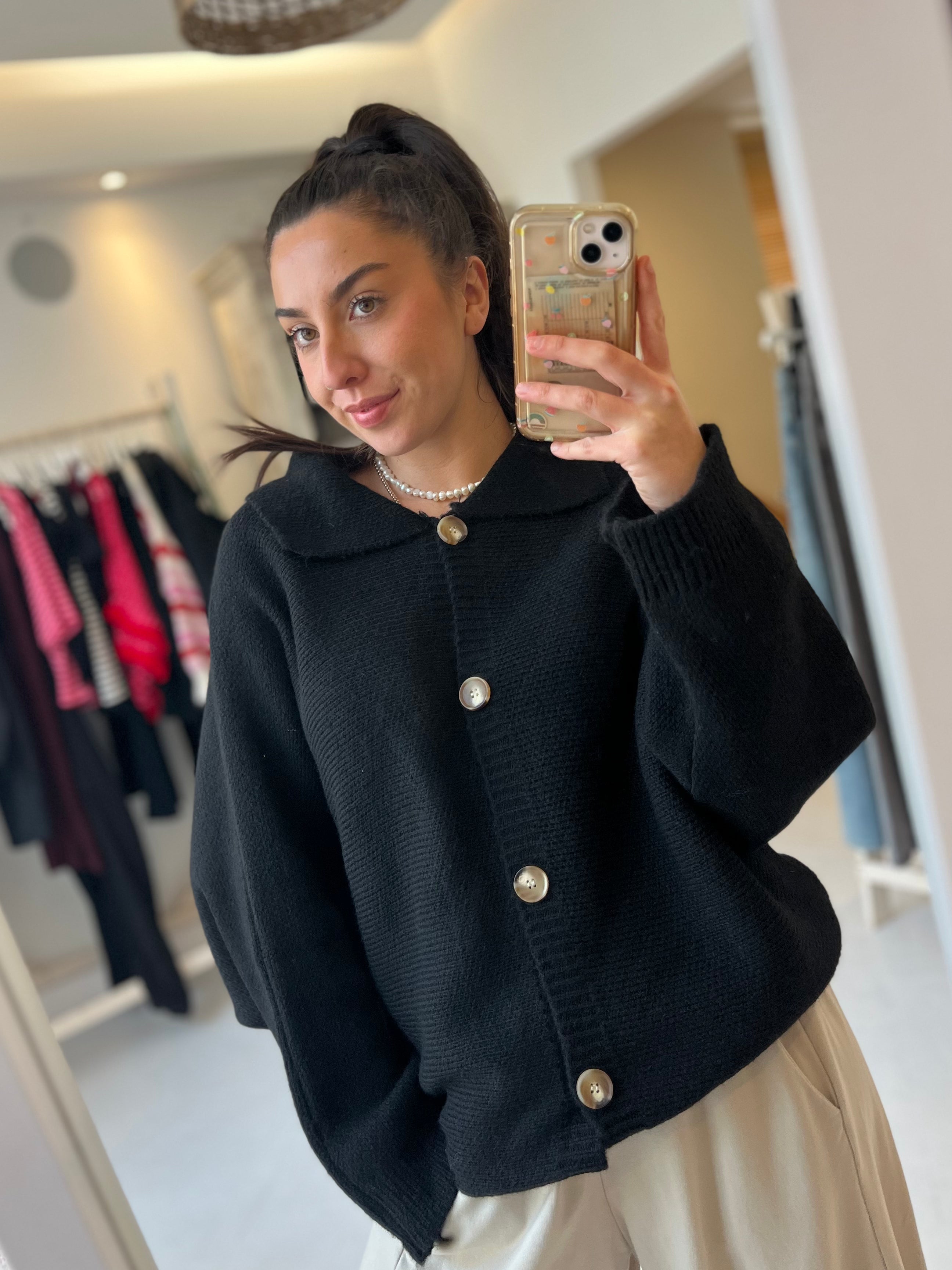 Millie Collared Knit Cardigan