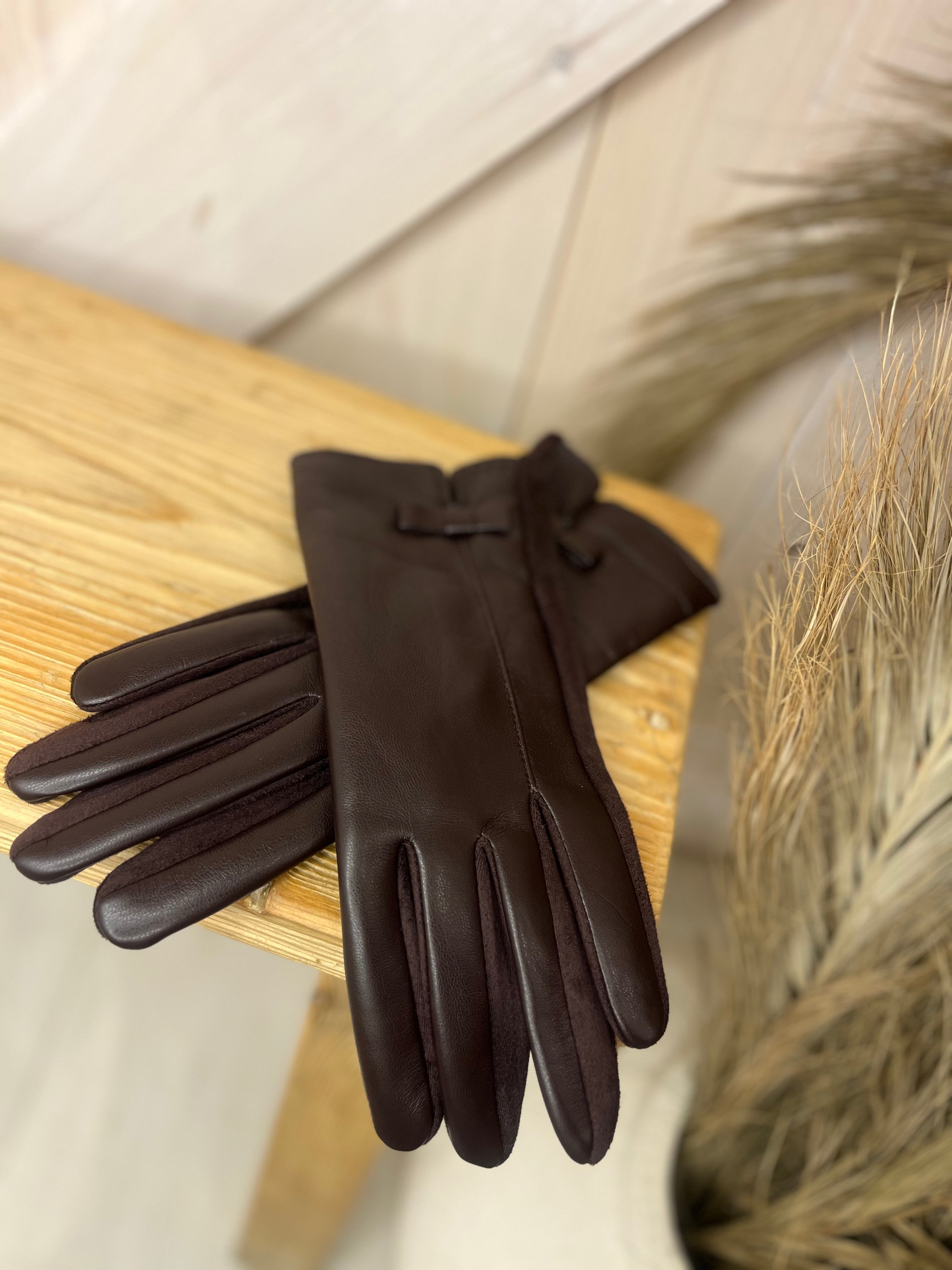 Faux Leather Gloves