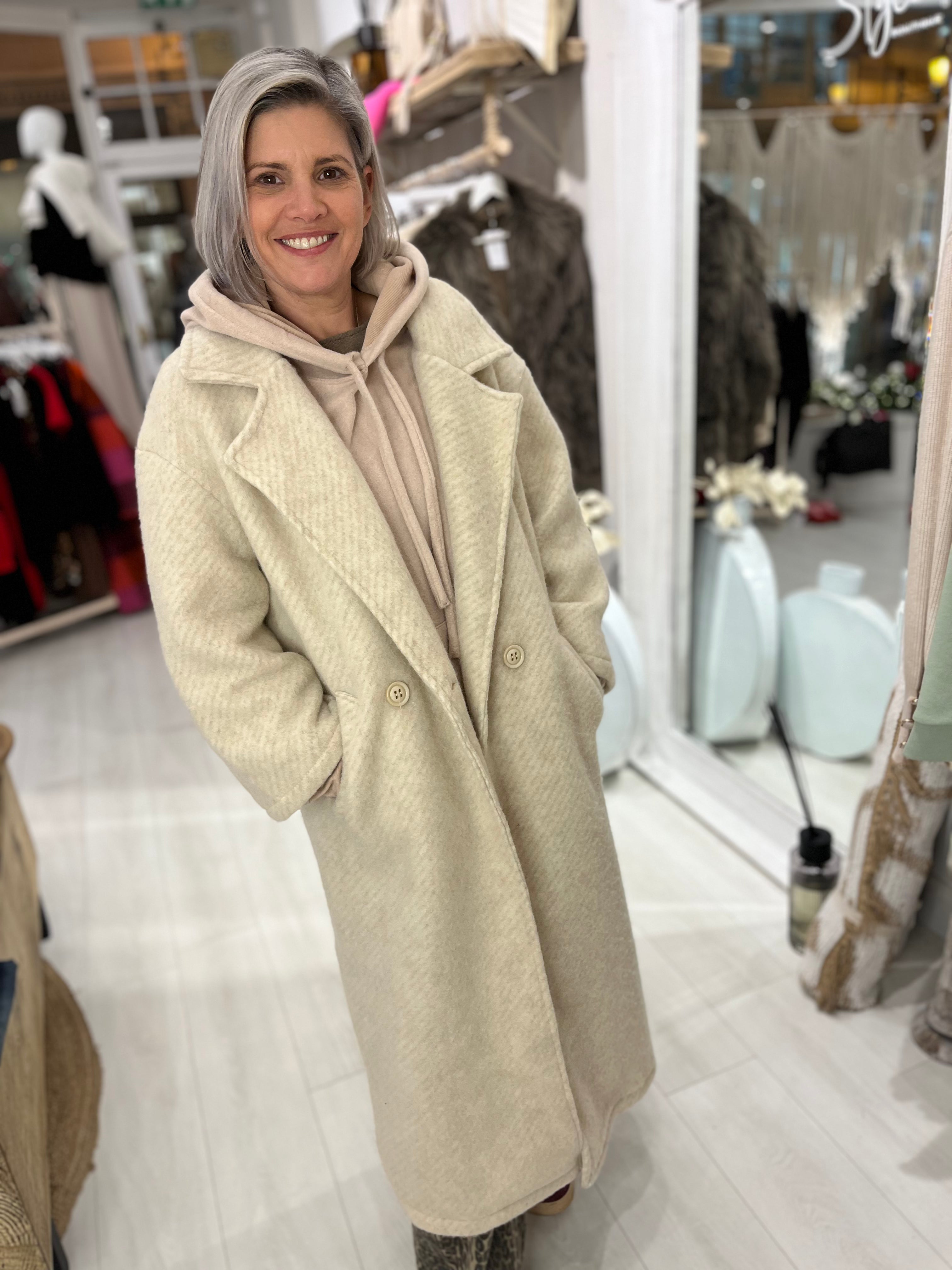 Wool Blend Longline Duster Coat