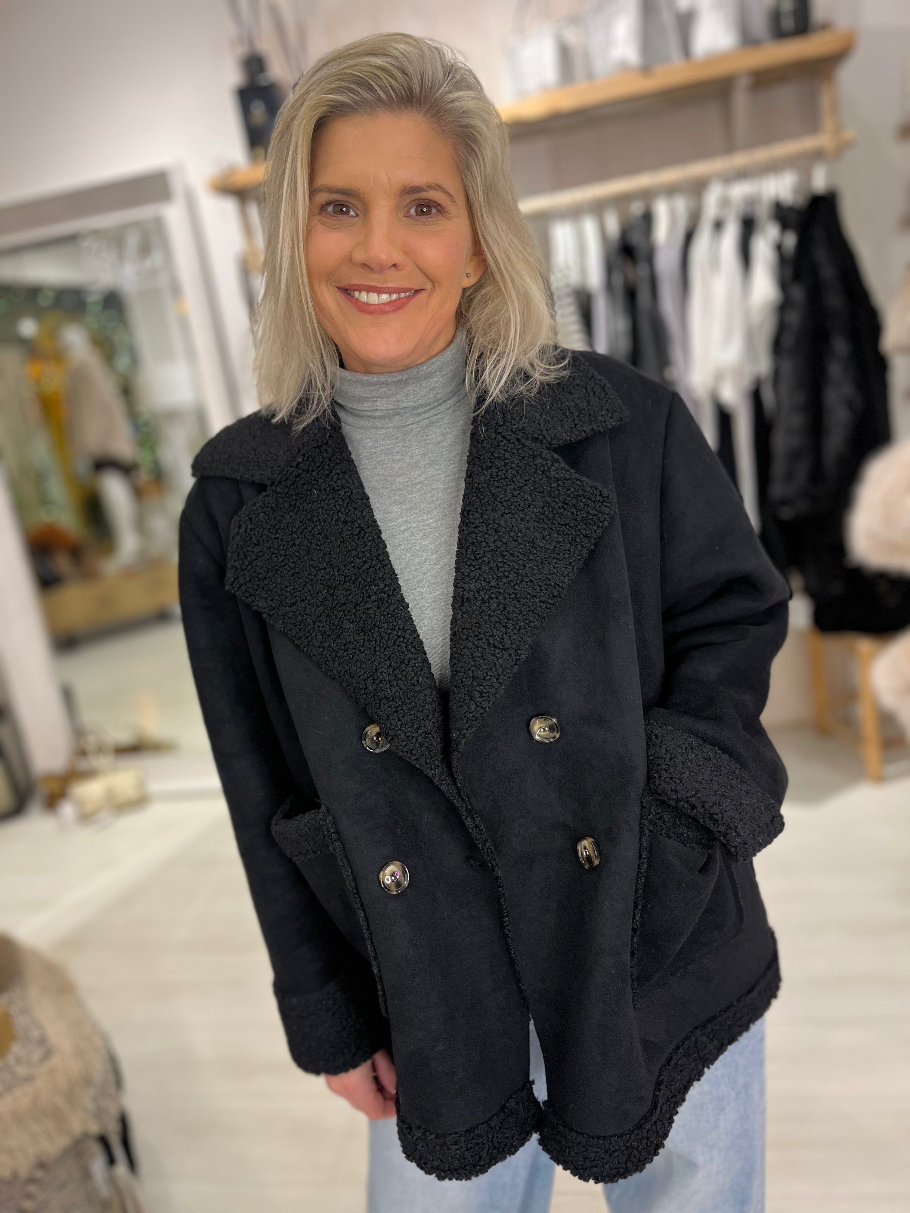 Teddy Lined Aviator Jacket