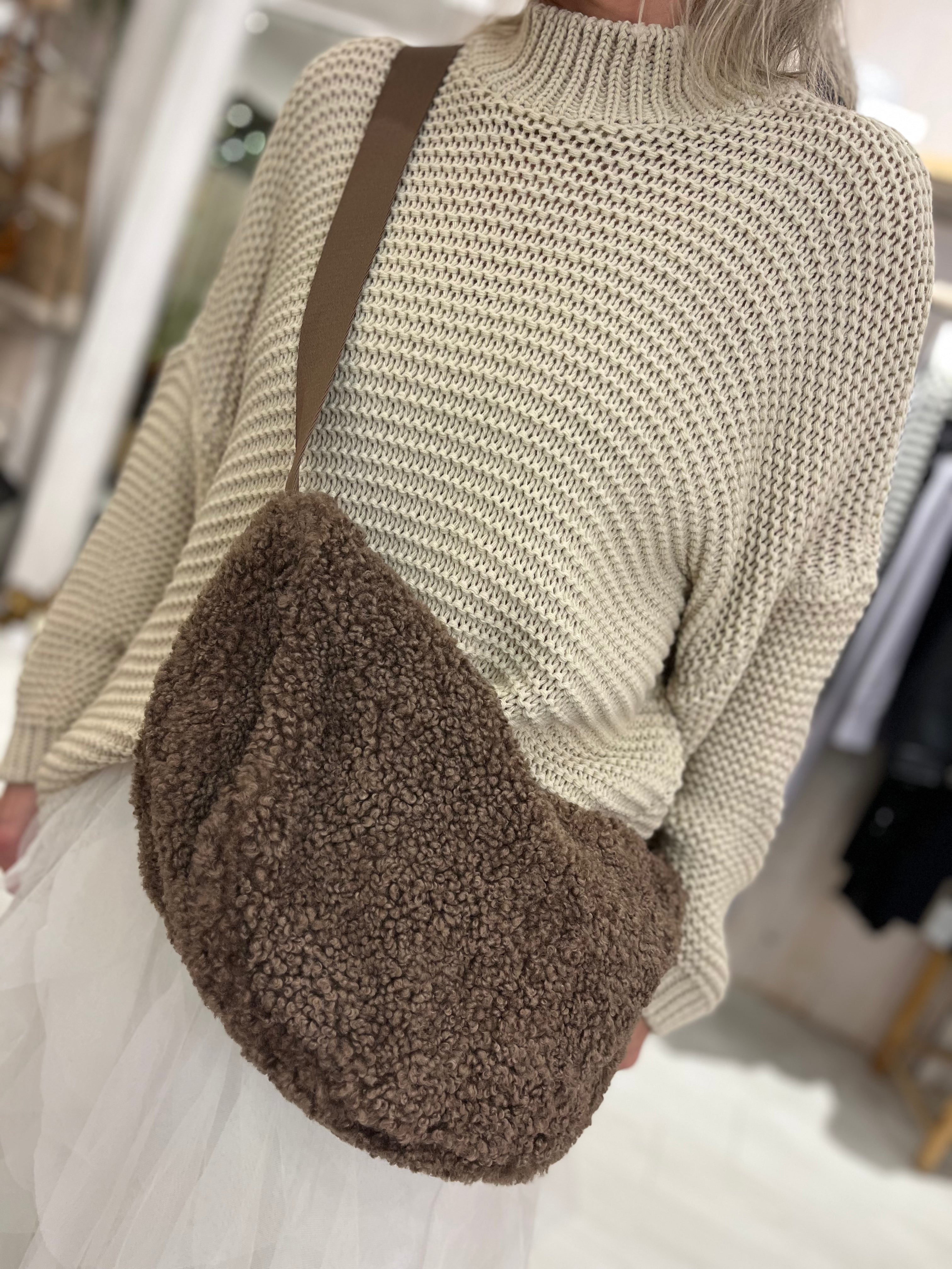 Teddy Half Moon Crossbody Bag