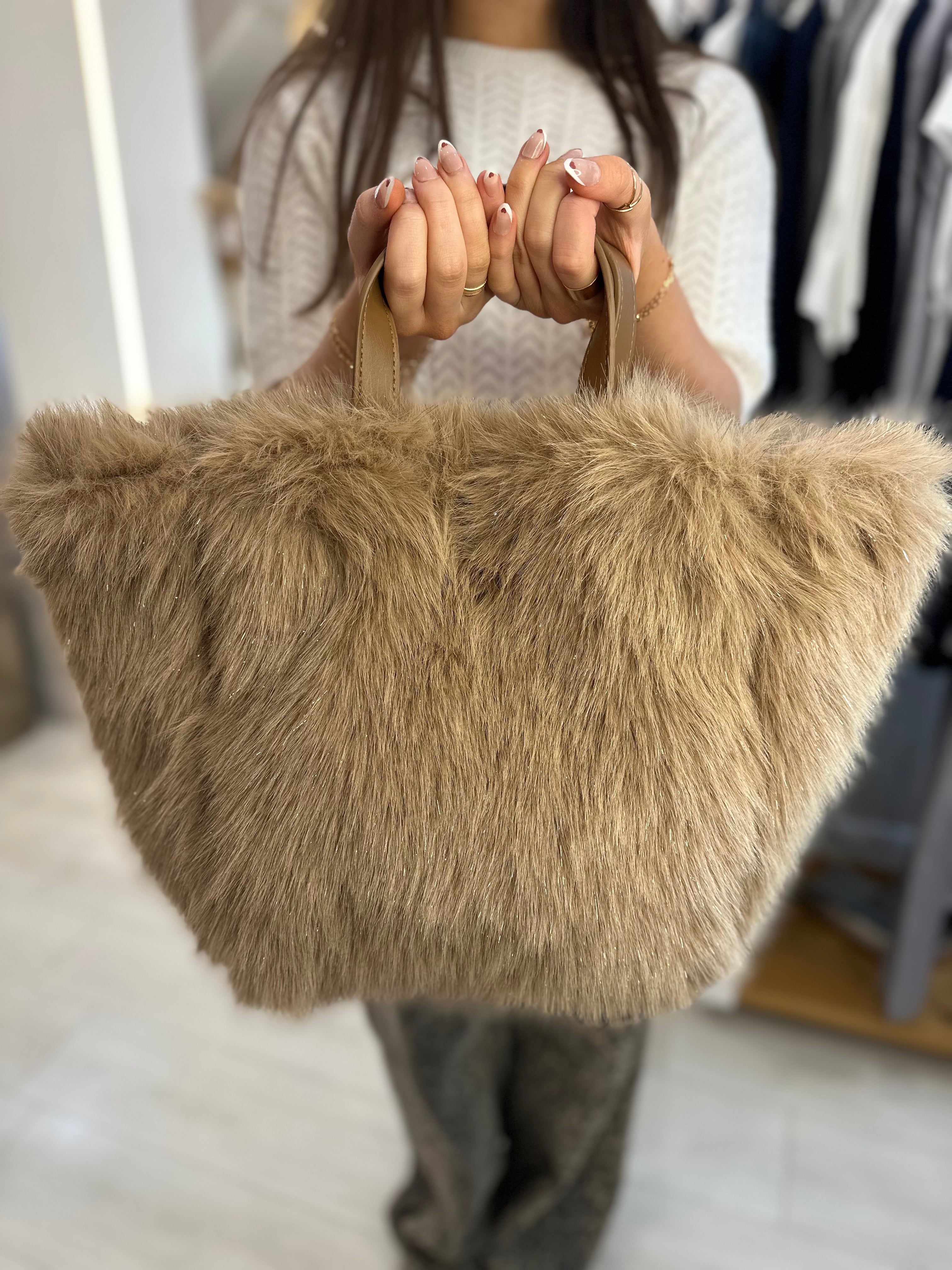 Faux Fur Bucket Bag