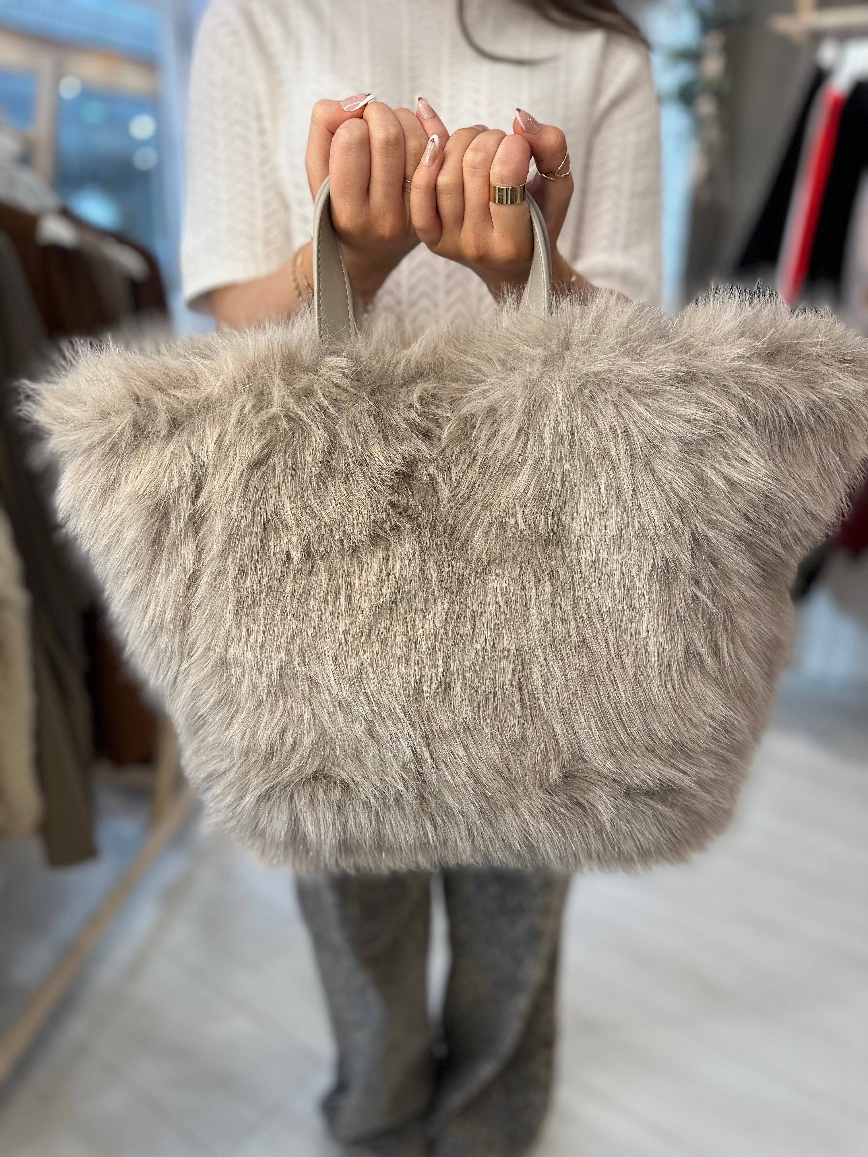 Faux Fur Bucket Bag