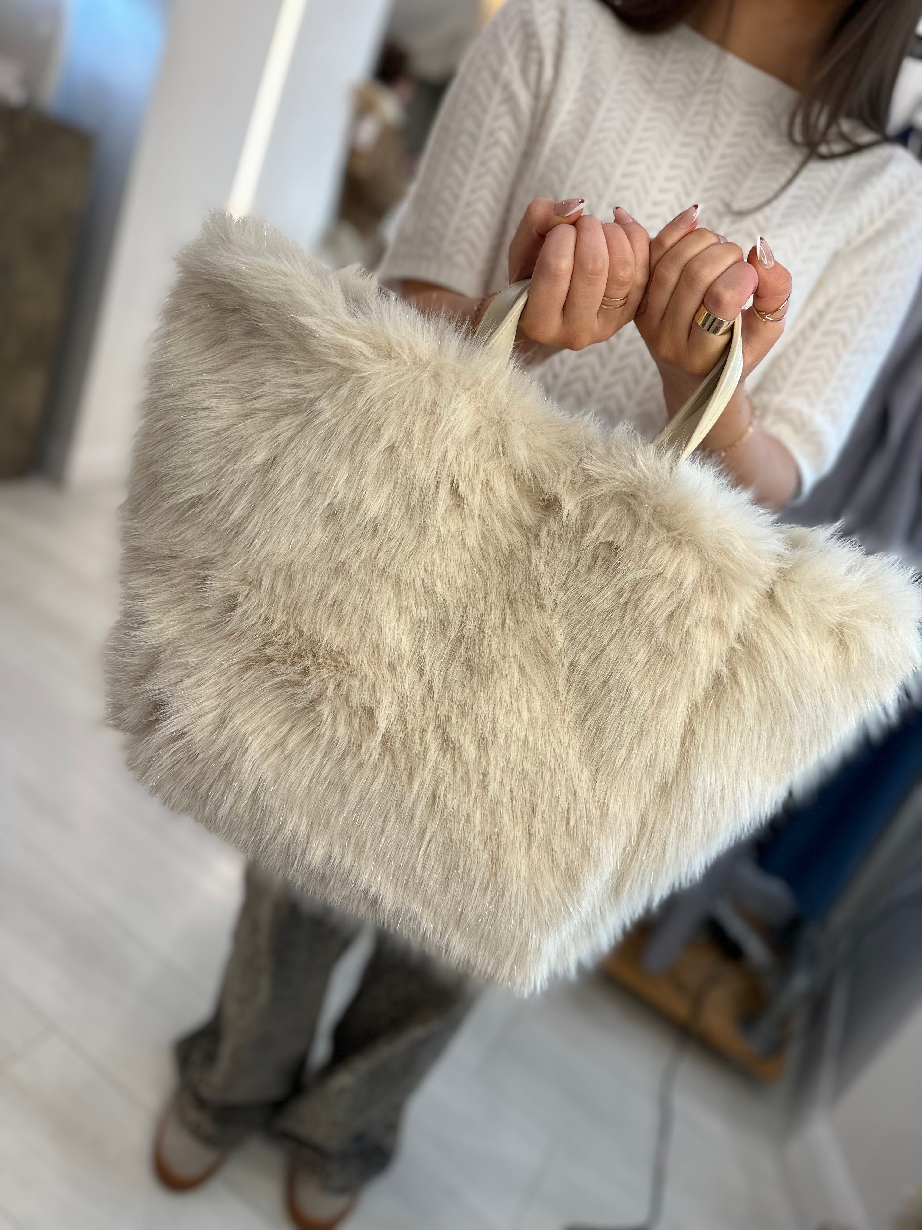 Faux Fur Bucket Bag