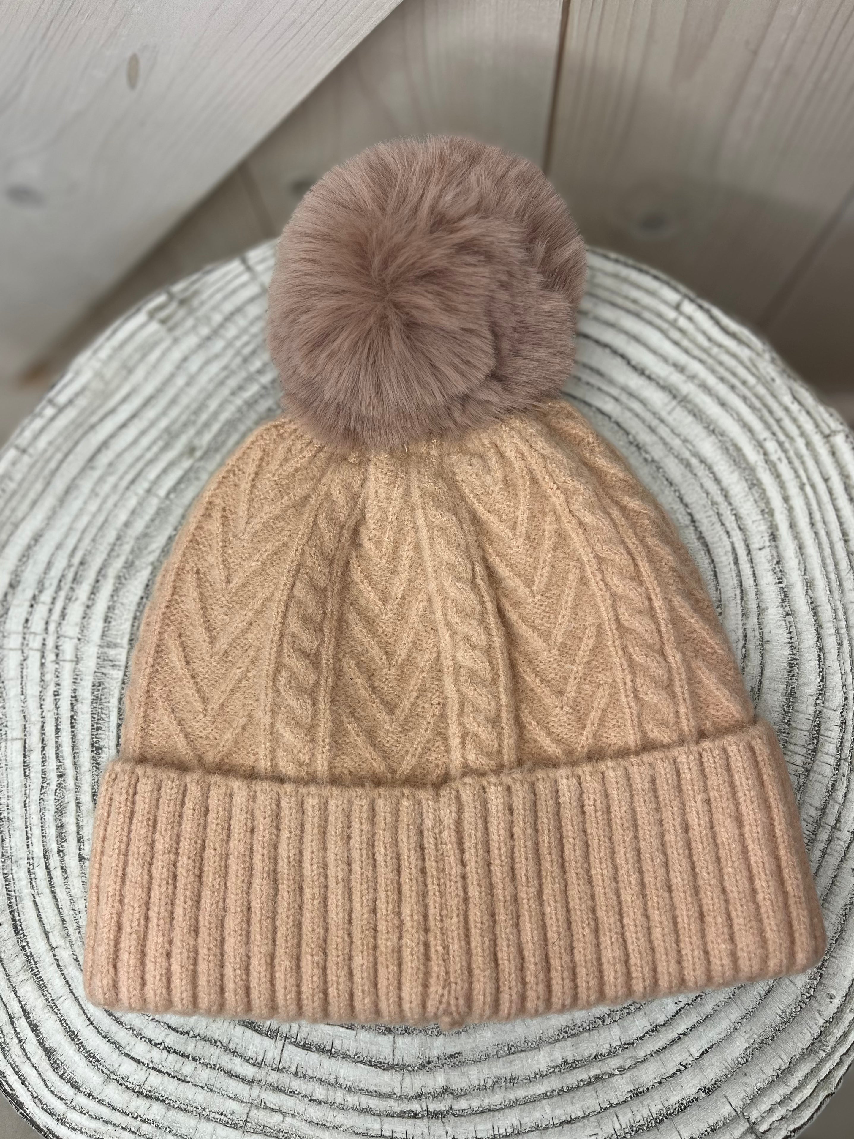 Cable Knit Bobble Hat