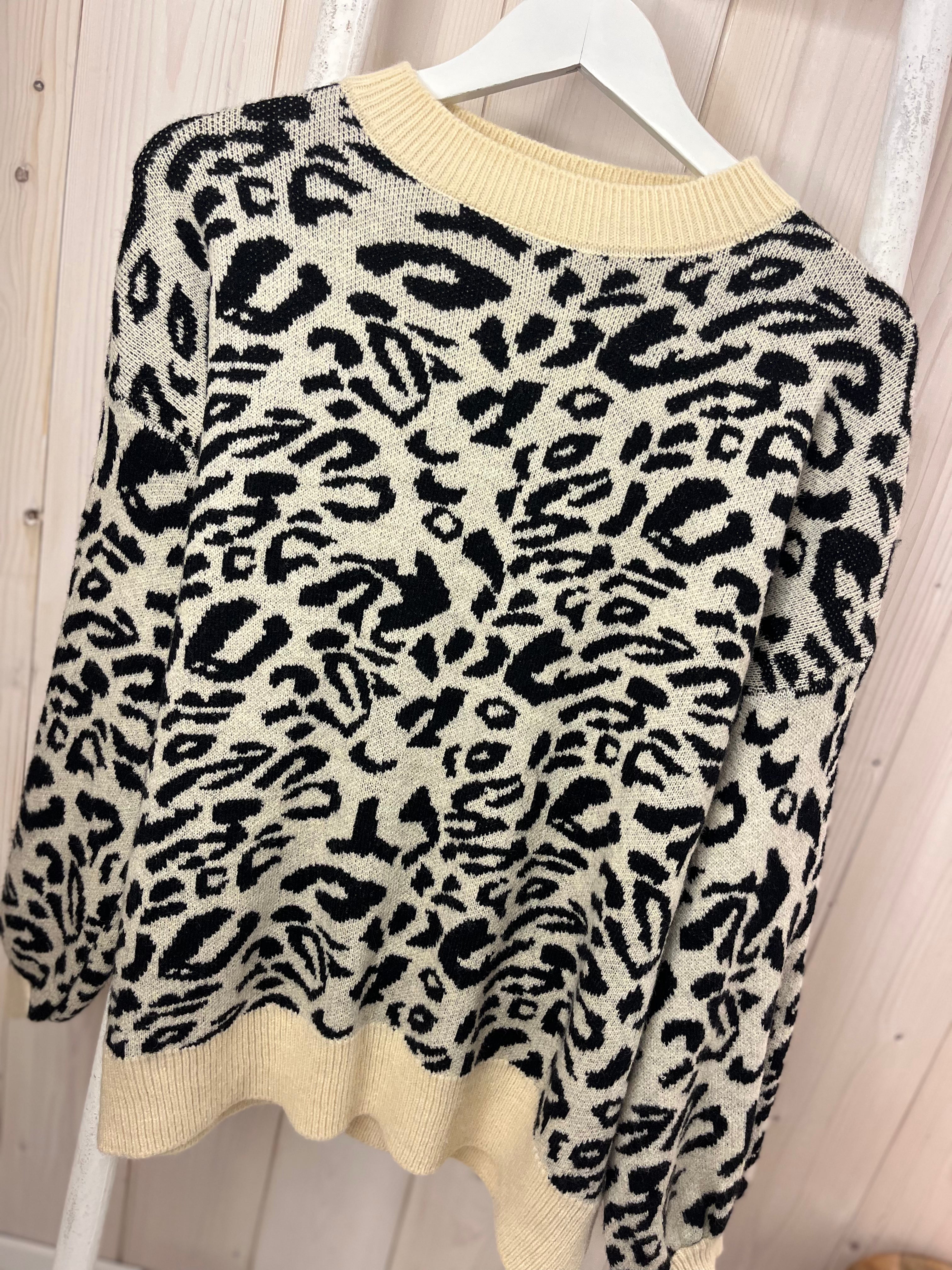 Safia Cream Leopard Knit