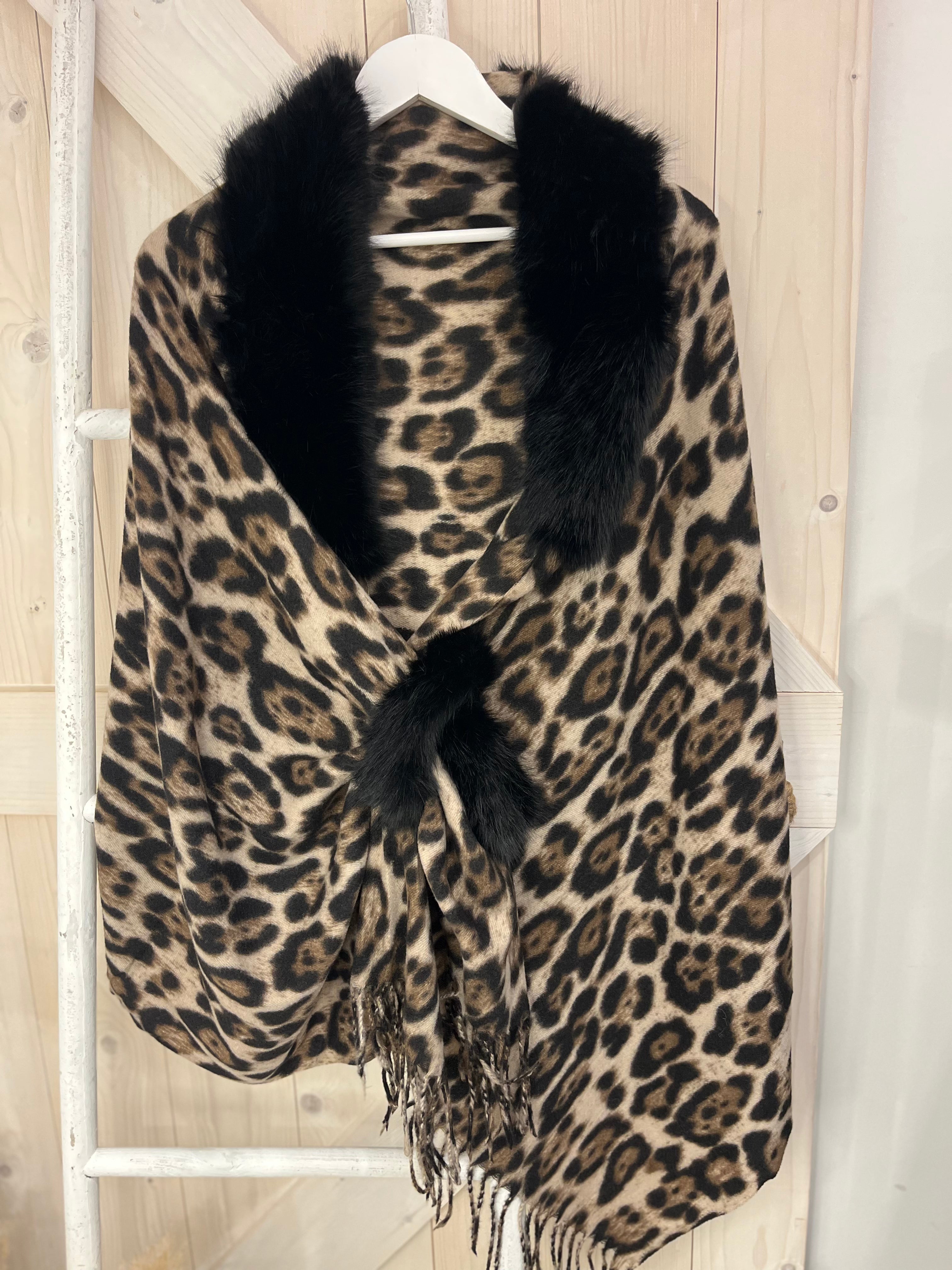 Ginny Leopard Shawl