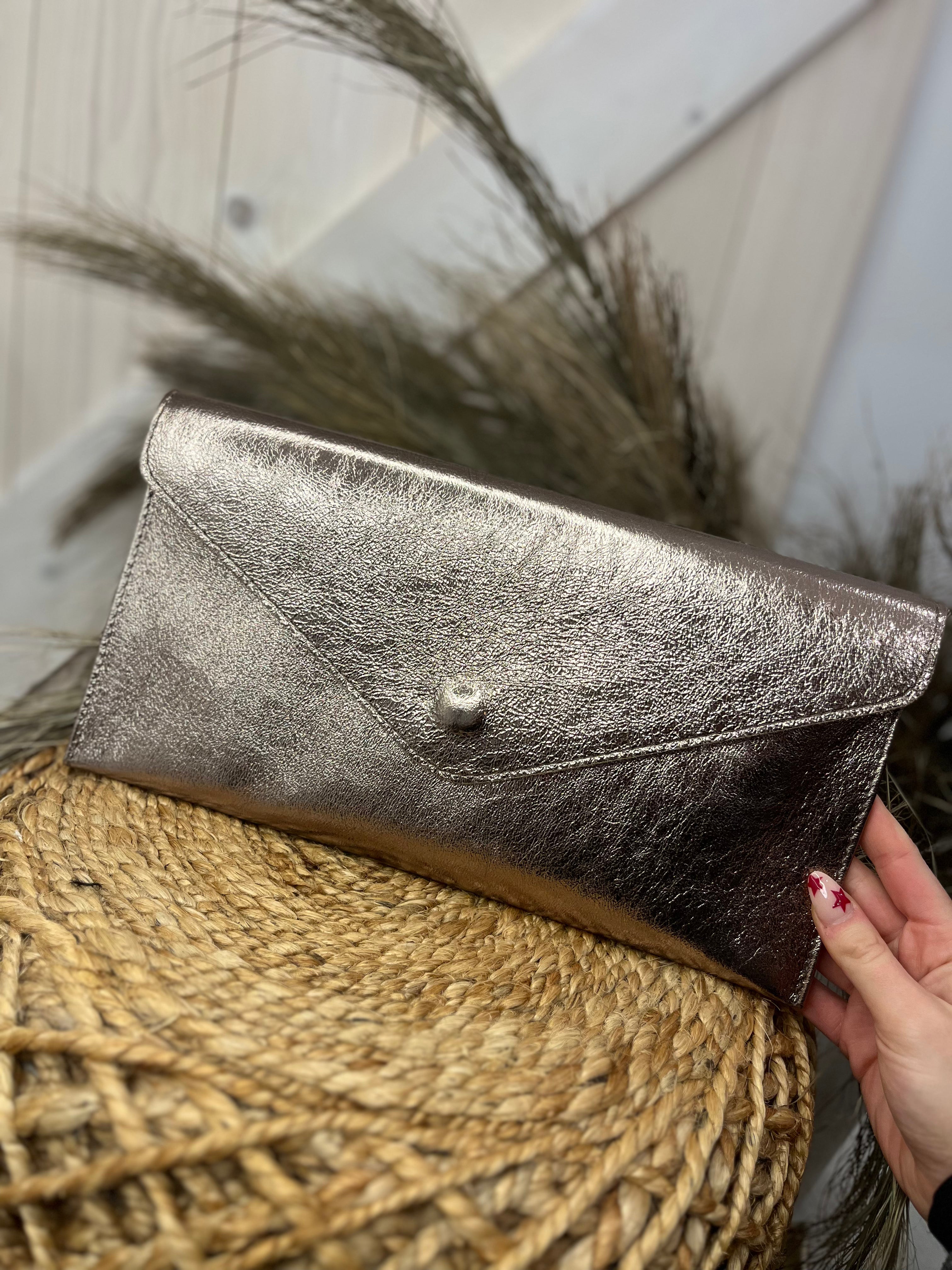 Alissa Envelope Leather Clutch