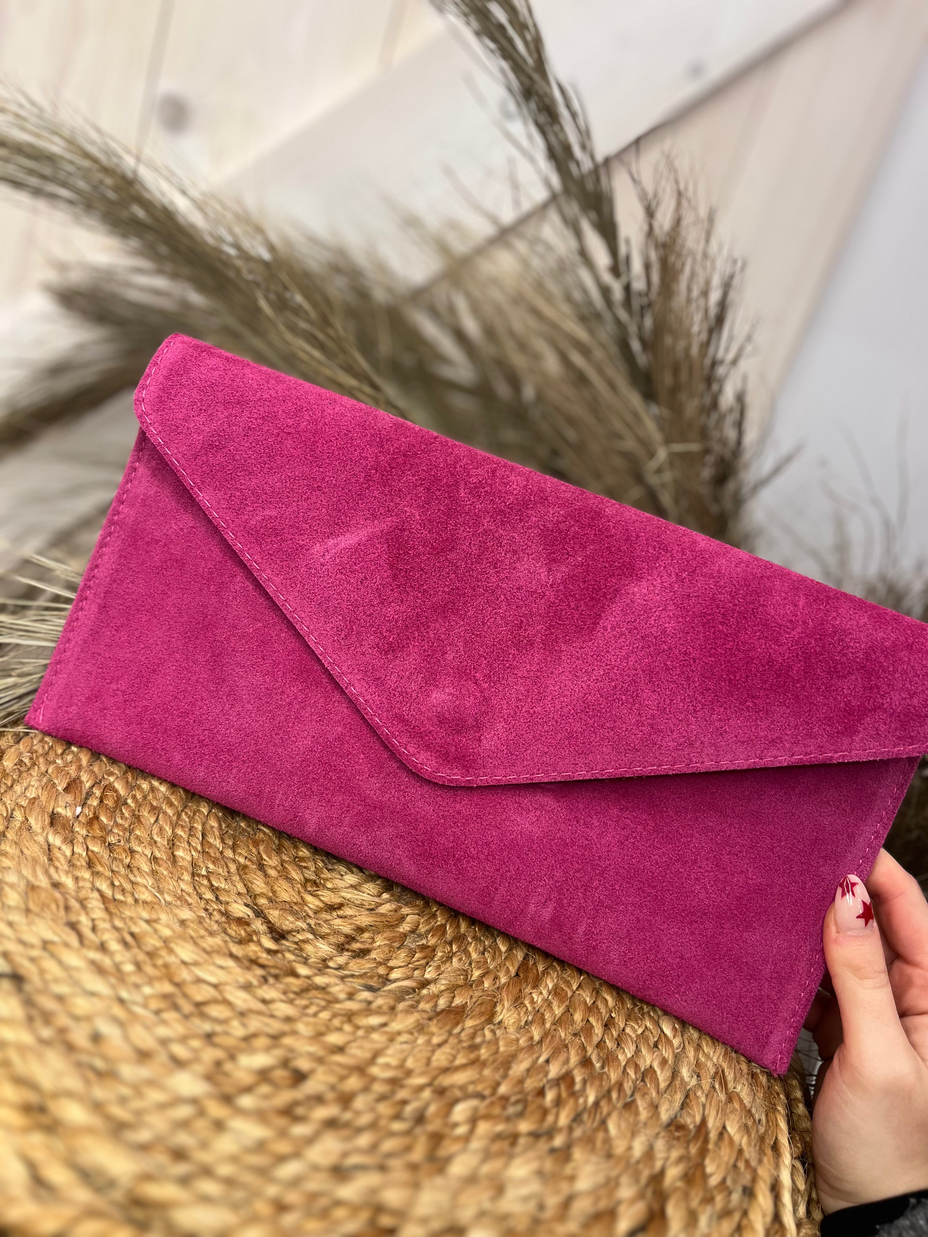 Alissa Envelope Suede Clutch