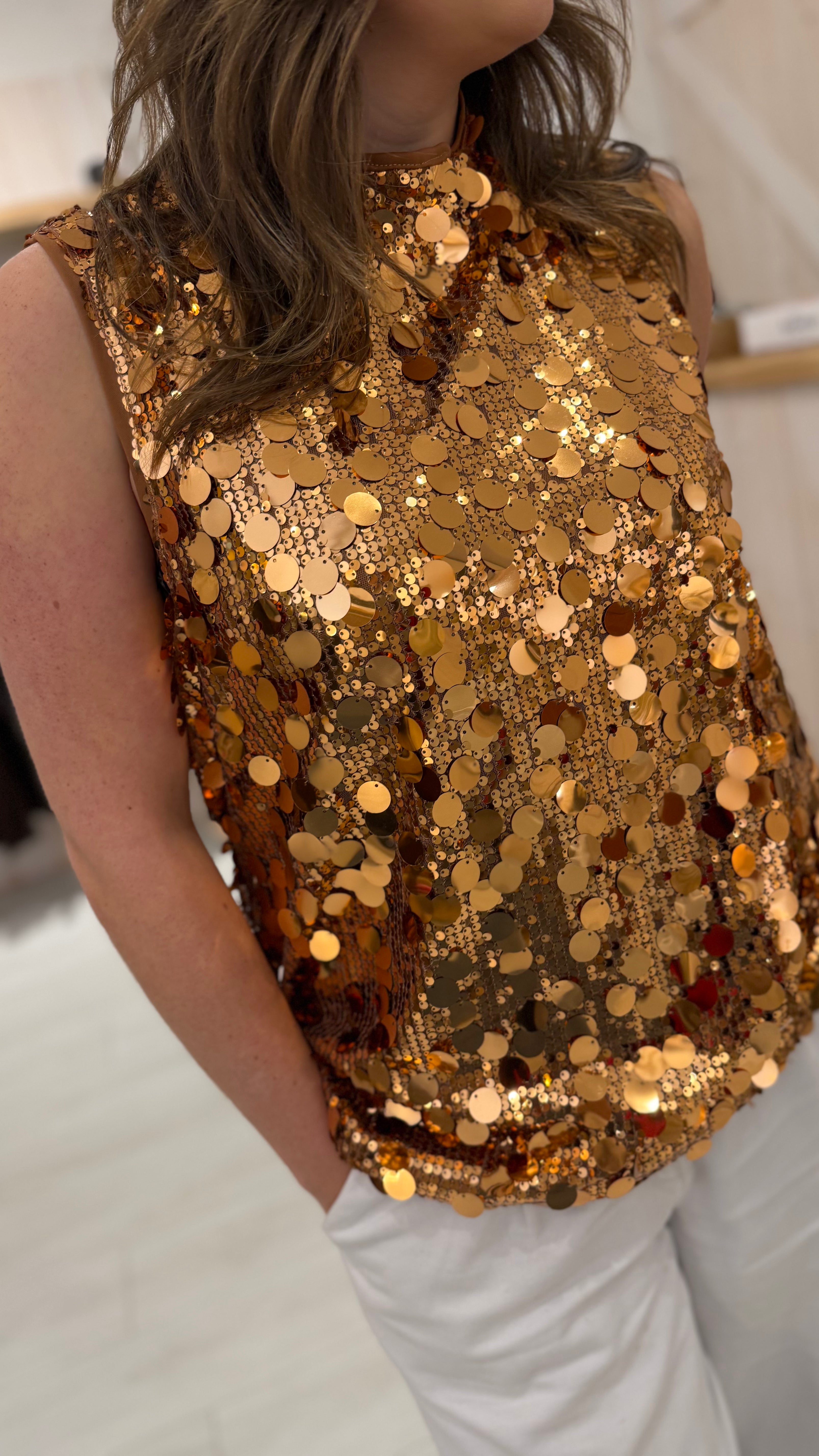 Patsy Sequin High Neck Top