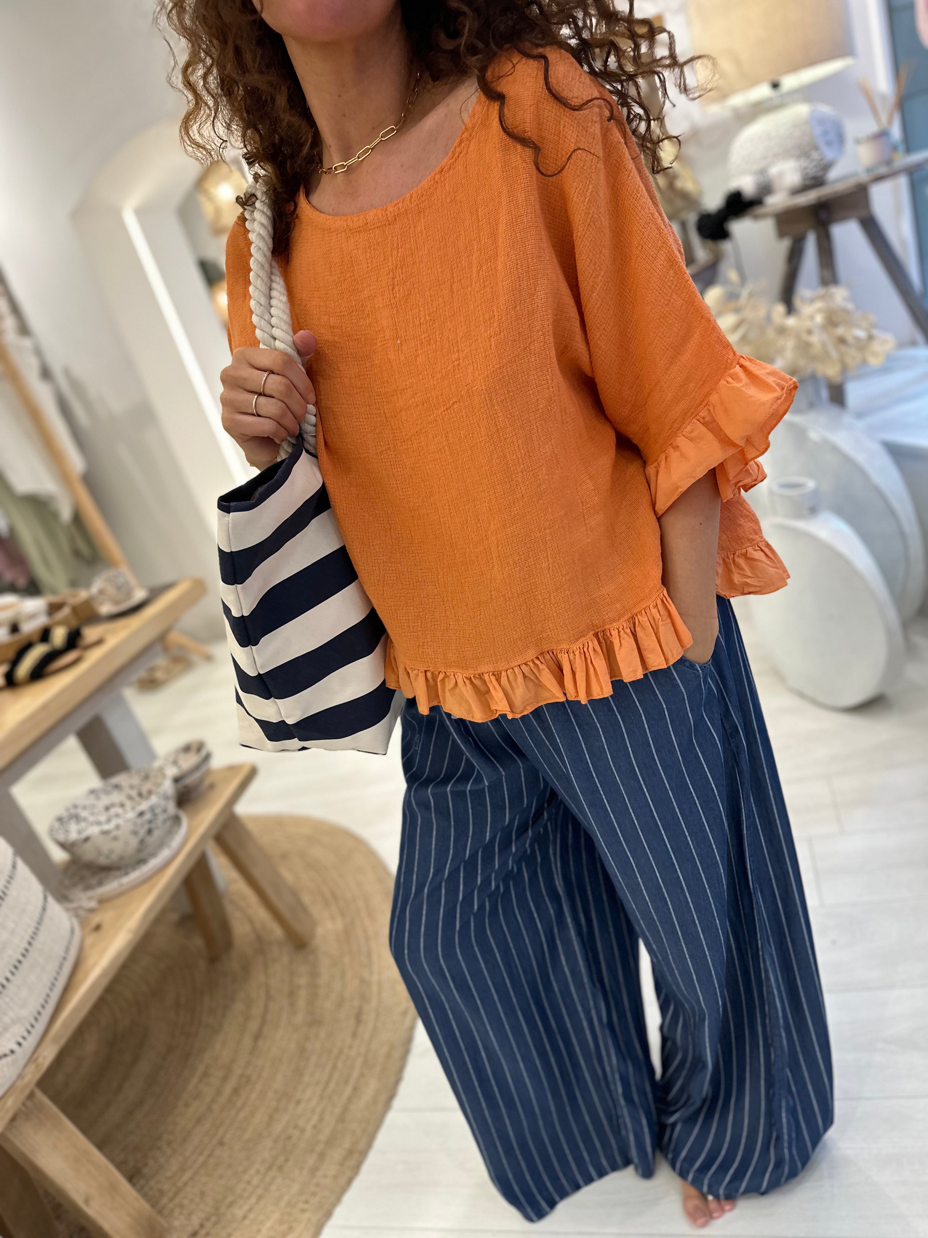 Faith Wide Leg Pin Stripe Trouser