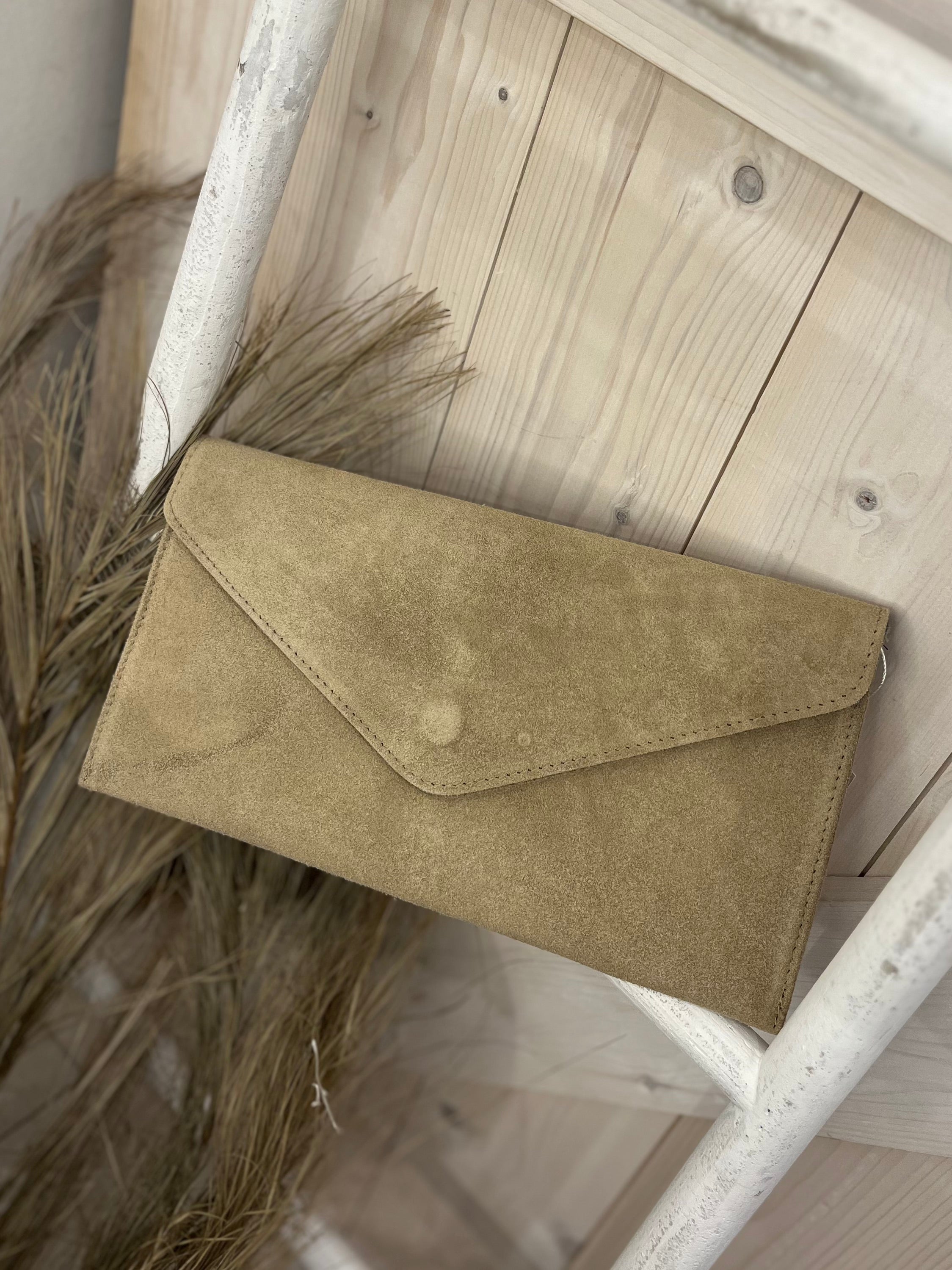 Alissa Envelope Suede Clutch