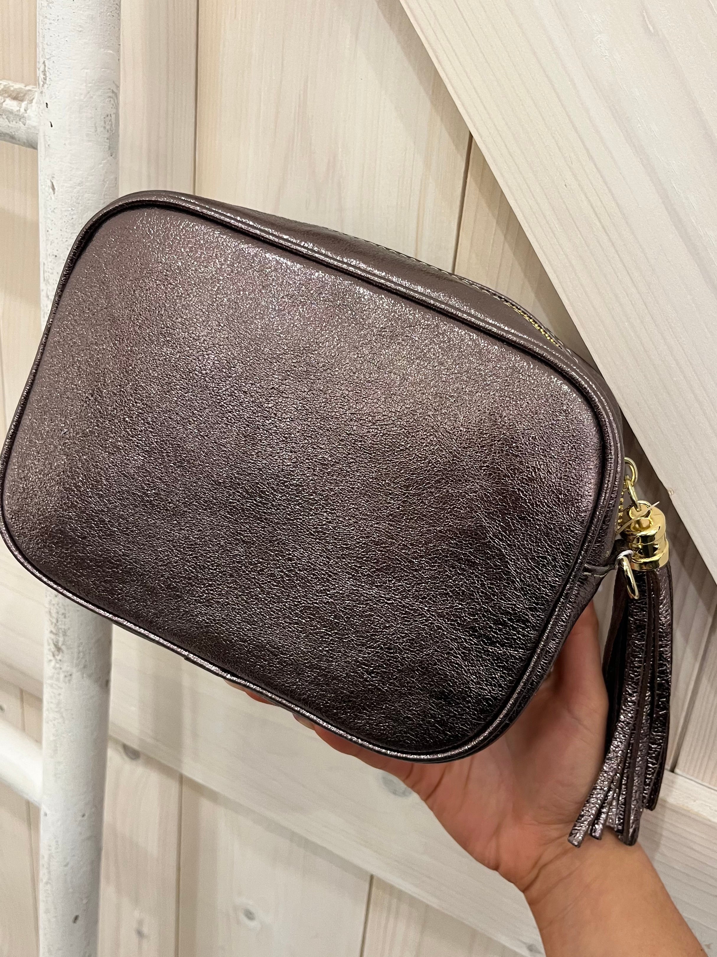 Metallic Leather Camera Bag