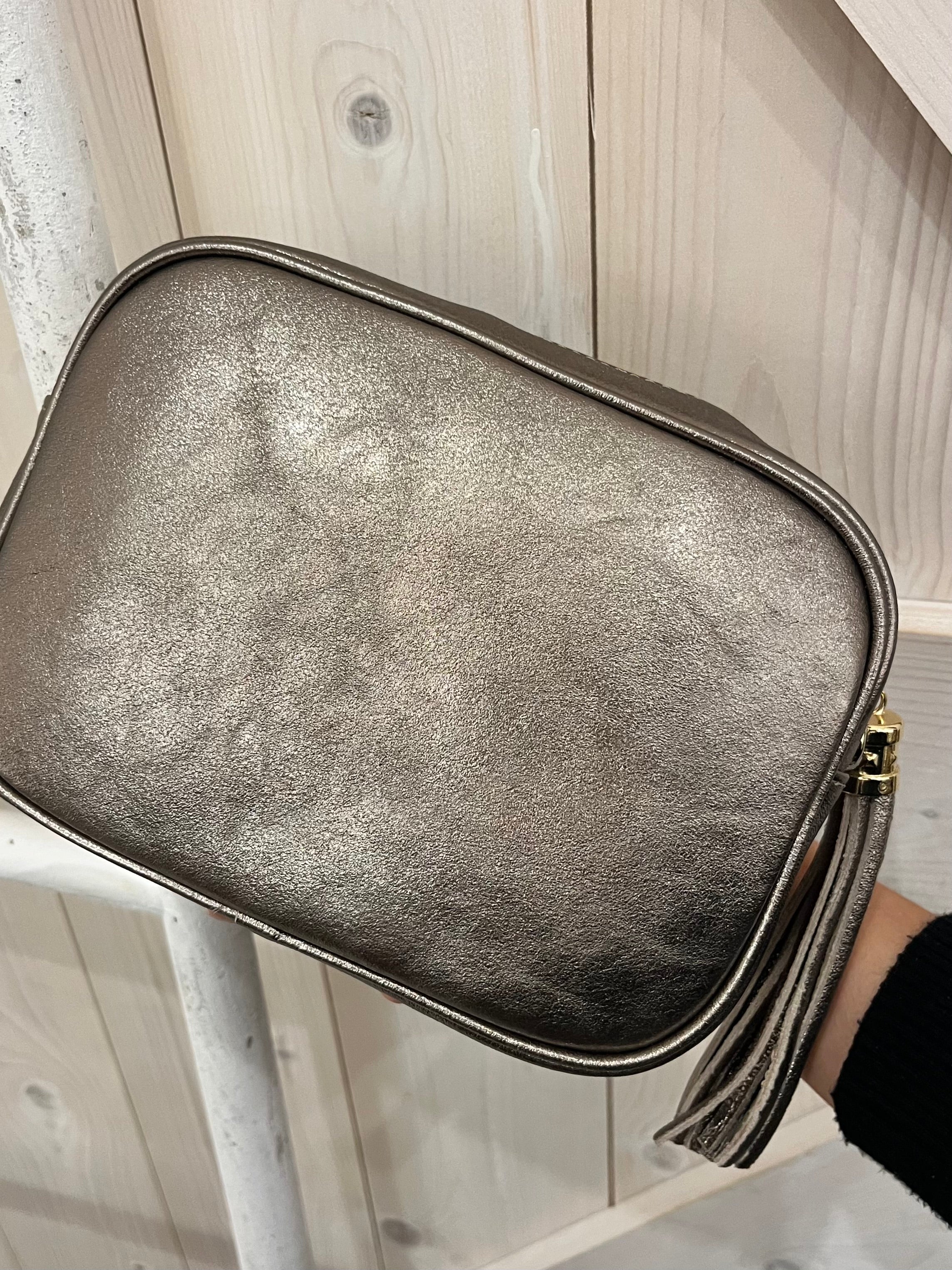 Metallic Leather Camera Bag