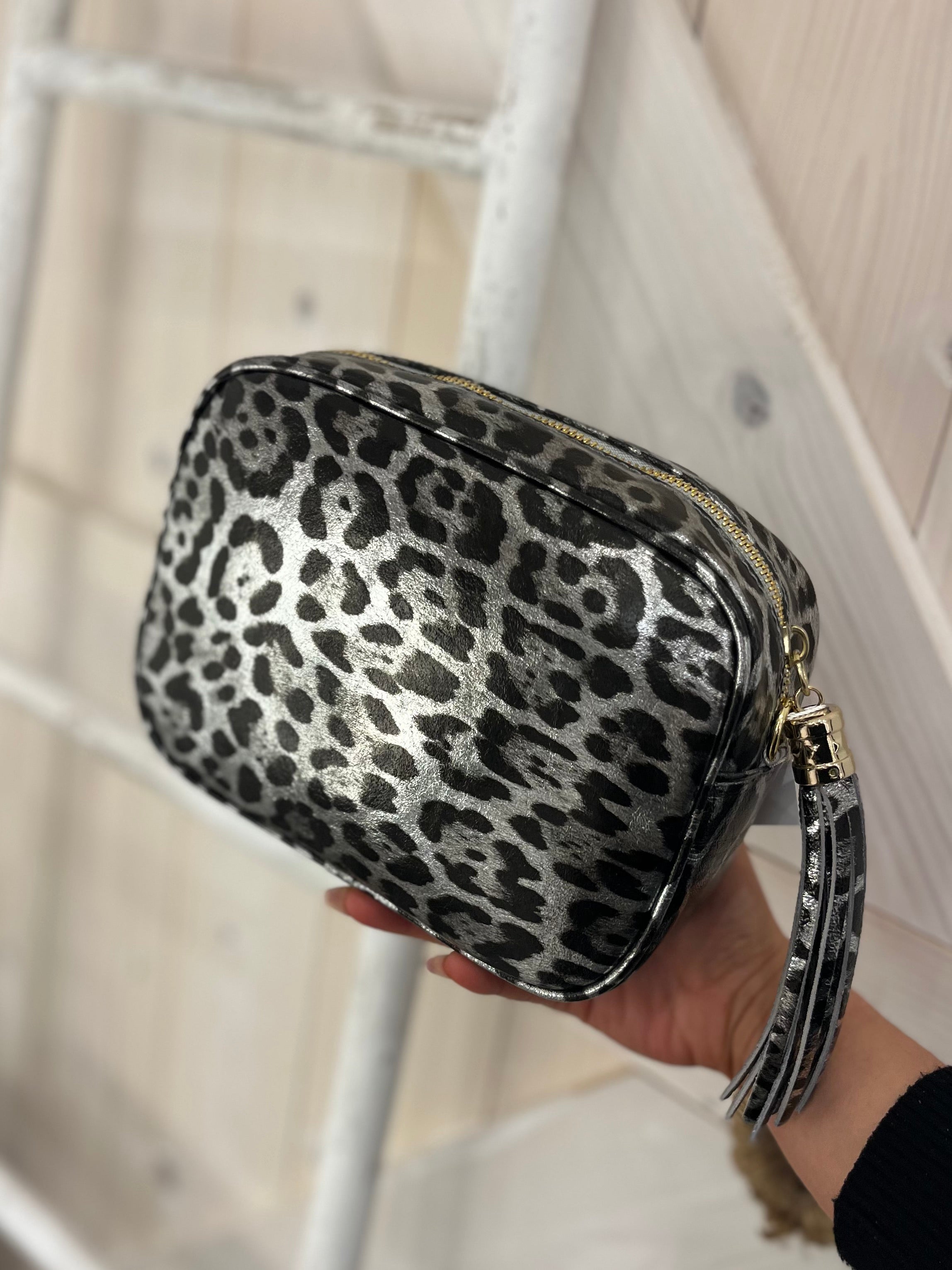 Metallic Leather Camera Bag