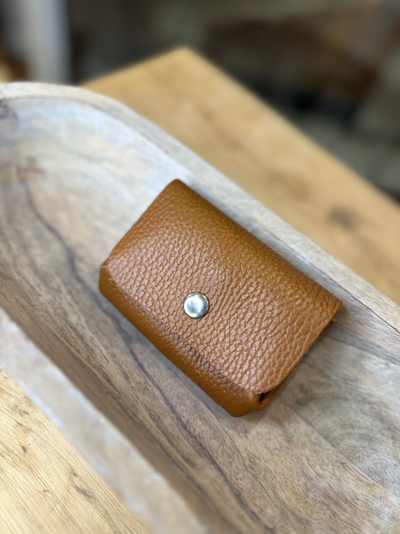 Double Coin Leather Purse