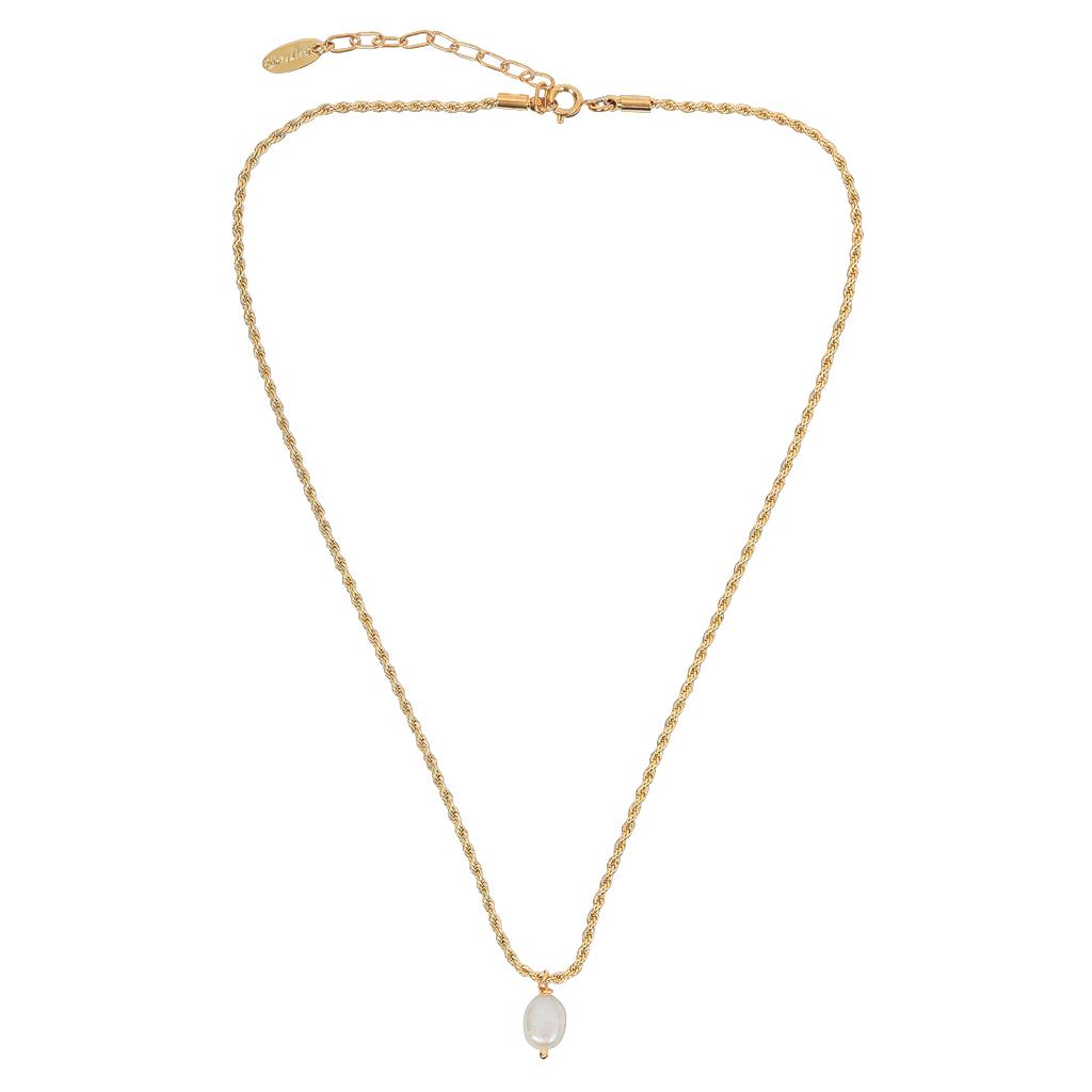 Freshwater pearl twisted chain necklace