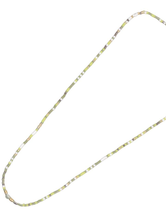 Beaded Green and Gold Necklace
