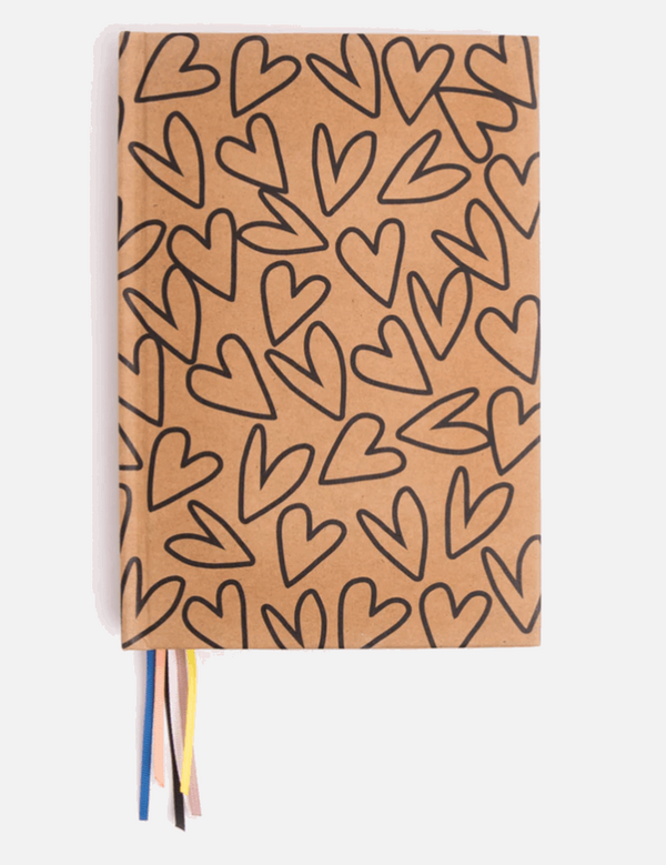 Outline Hearts Kraft Hardback Notebook