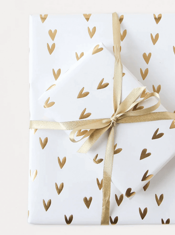 Gold Heart Wrapping Paper