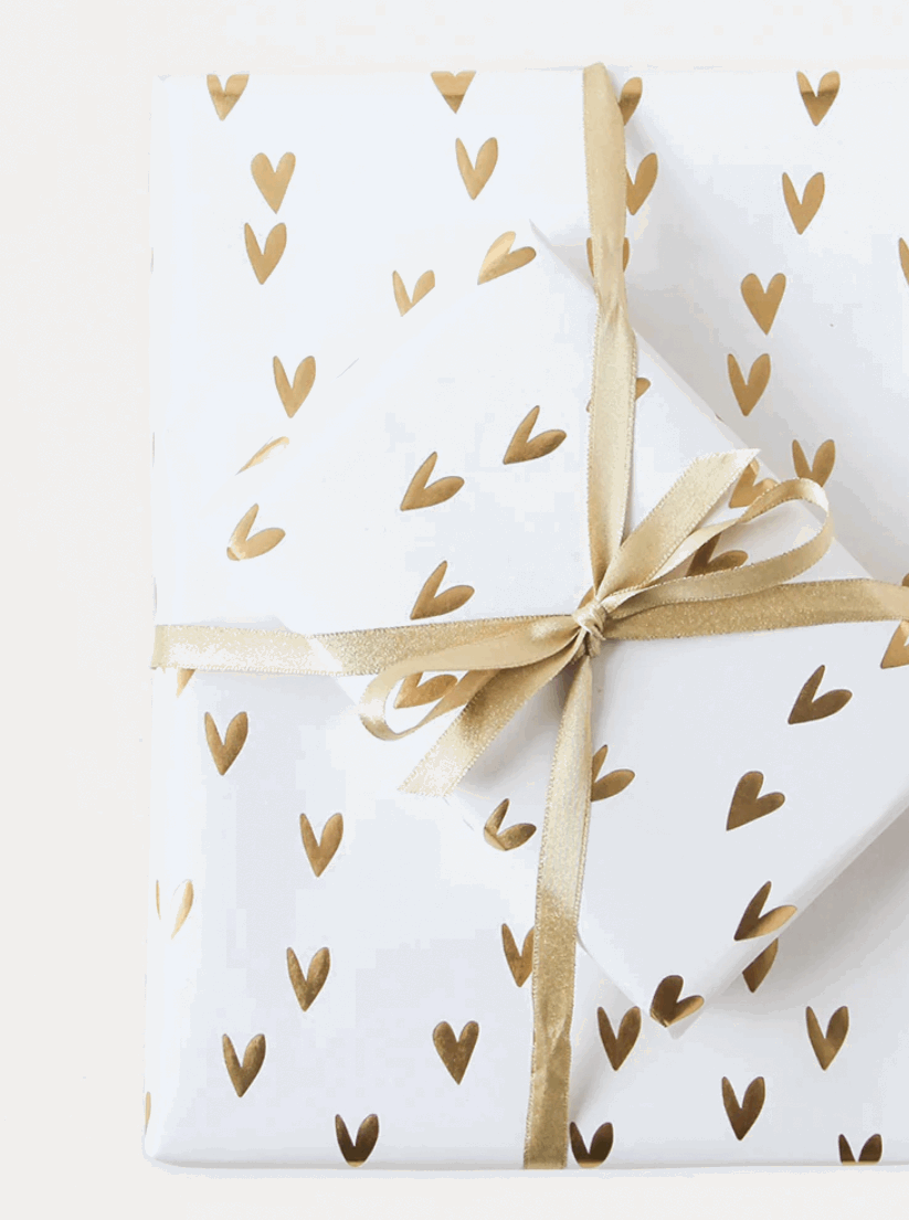 Gold Heart Wrapping Paper