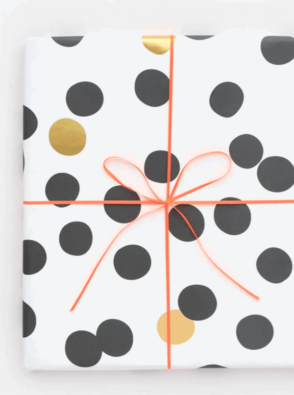Black/Gold Spot Wrapping Paper