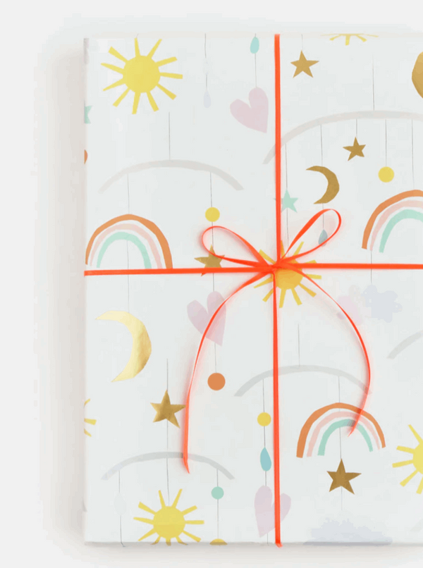Rainbow Gold Print Wrapping Paper