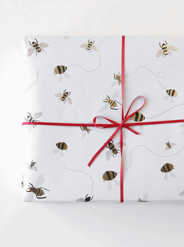 Gold Foil Bee Wrapping Paper