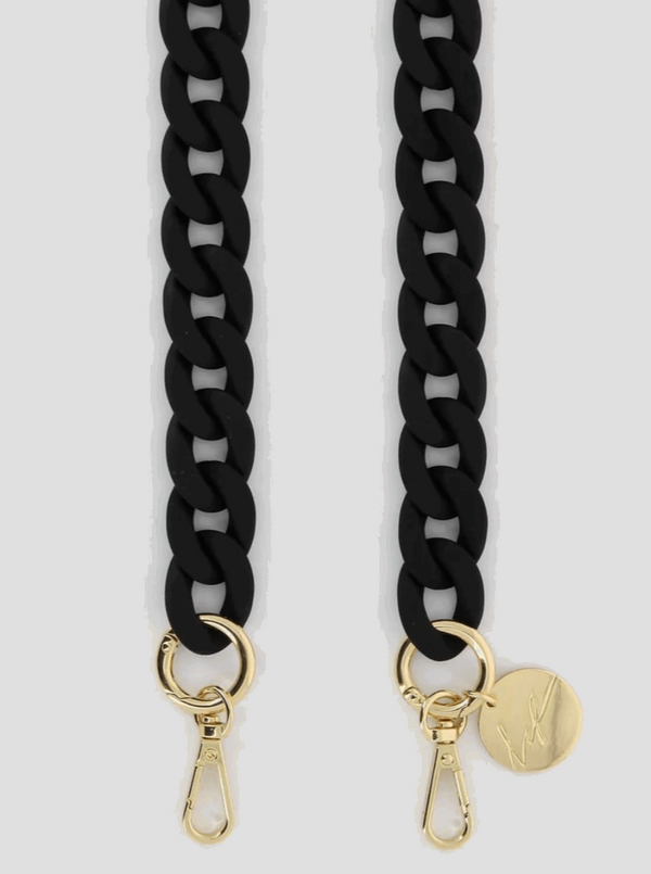 Matte Black and Gold Chunky Phone Chain