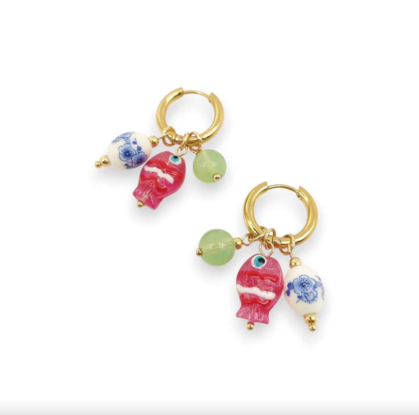 Goldfish and Porcelain Earrings