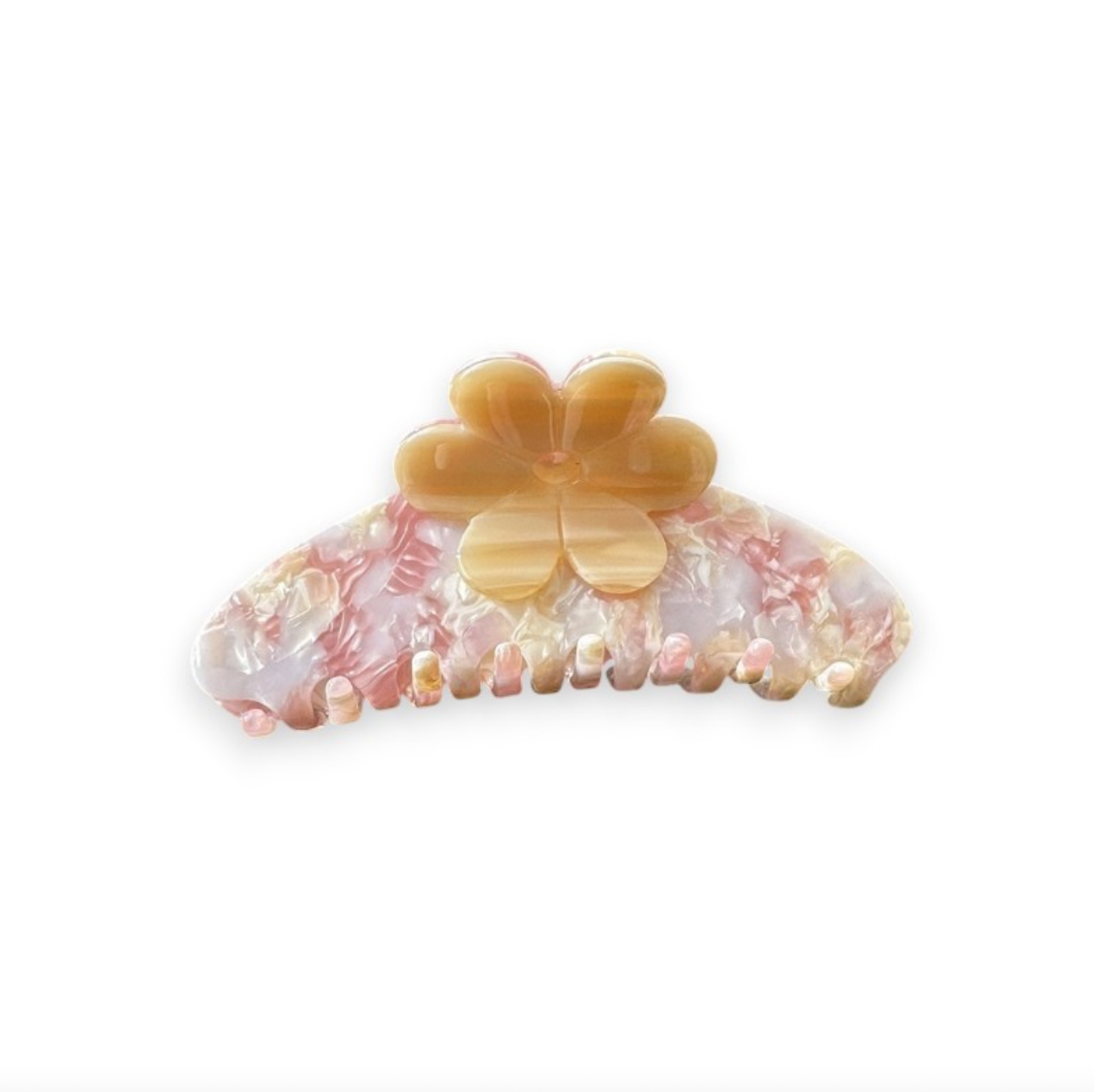 Flower rounded claw clip